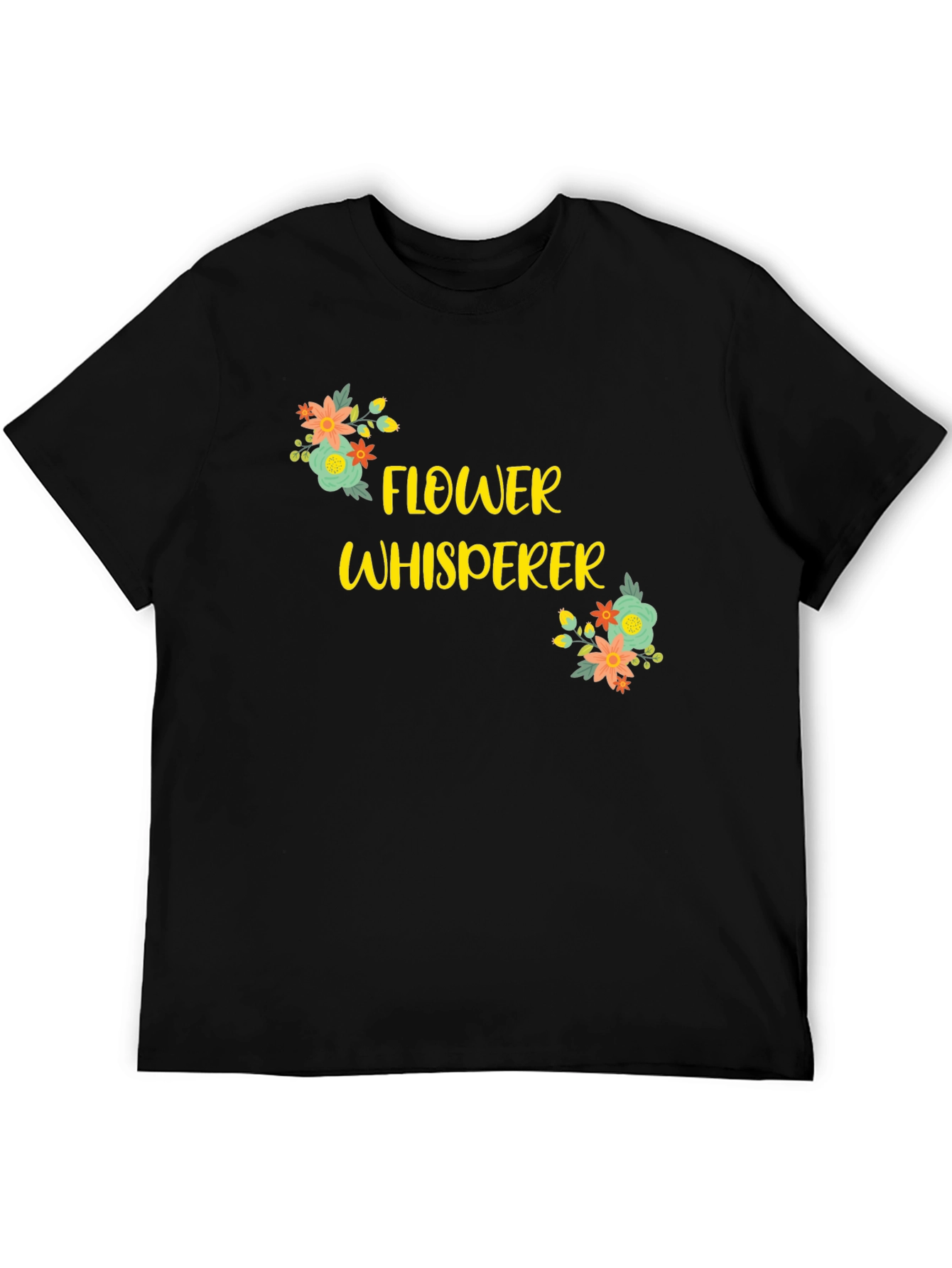 Flower Whisperer Graphic Tee - Black Cotton