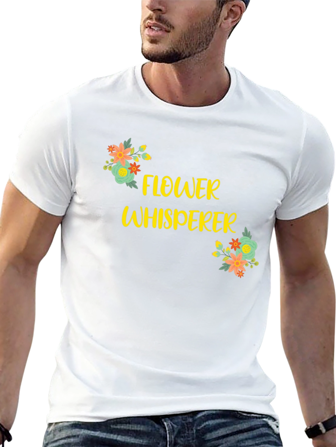 Flower Whisperer Graphic Tee - Black Cotton