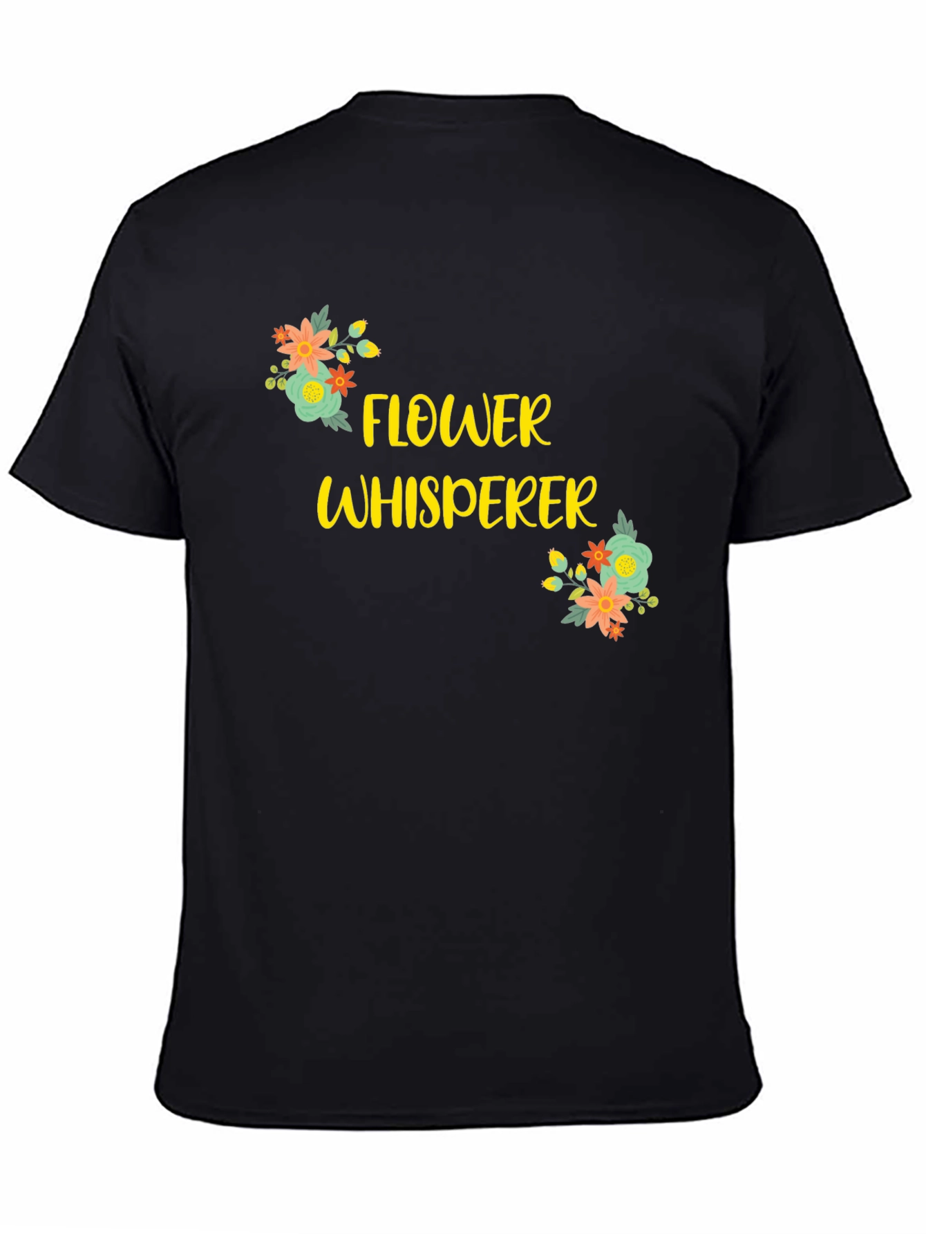 Flower Whisperer Graphic Tee - Black Cotton