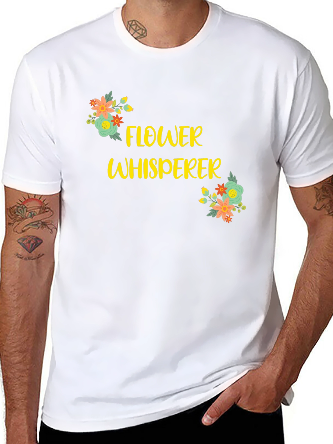 Flower Whisperer Graphic Tee - Black Cotton