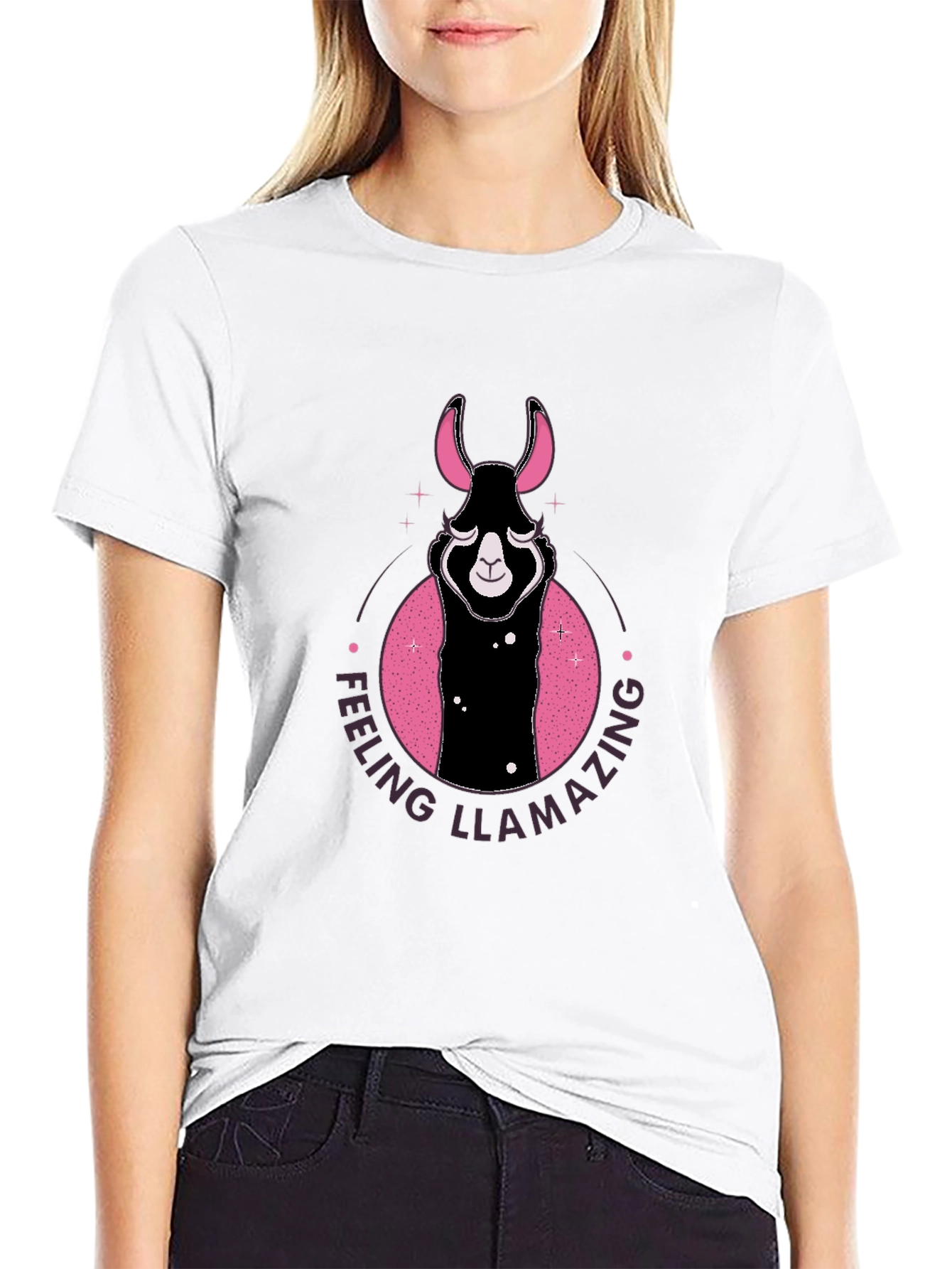 Feeling Llamazing Black Graphic Tee