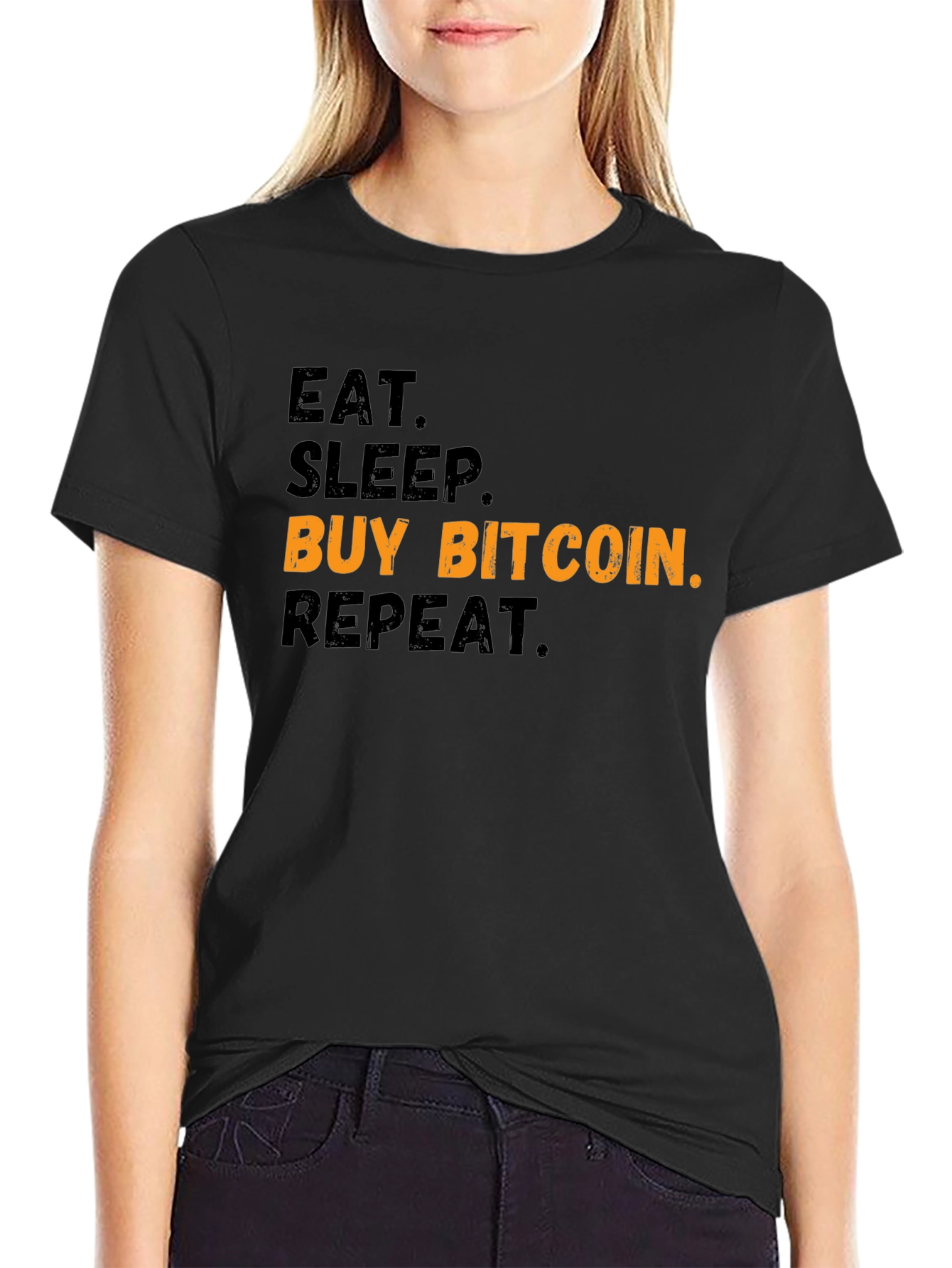 Eat Sleep Buy Bitcoin Repeat Black T-Shirt