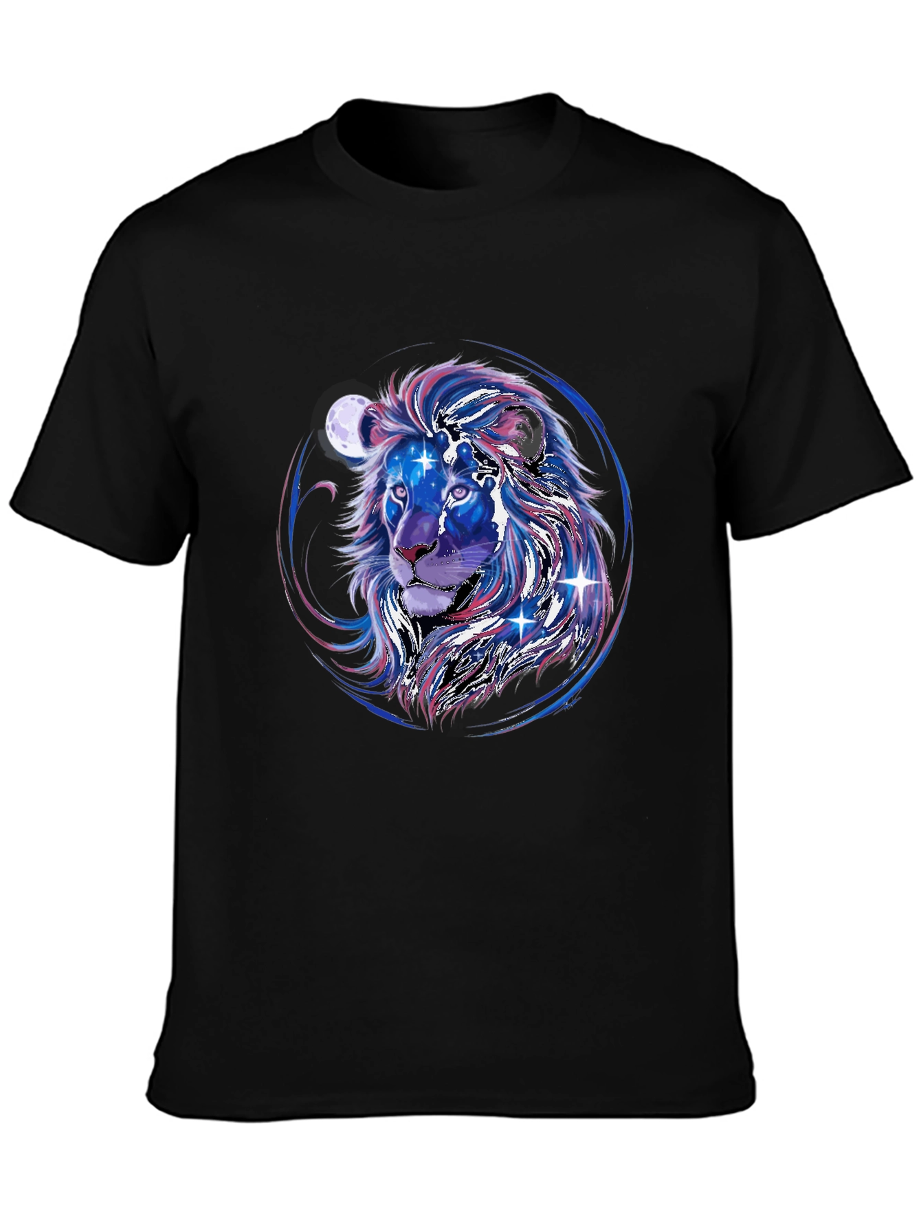 Cosmic Lion Graphic Tee - Black