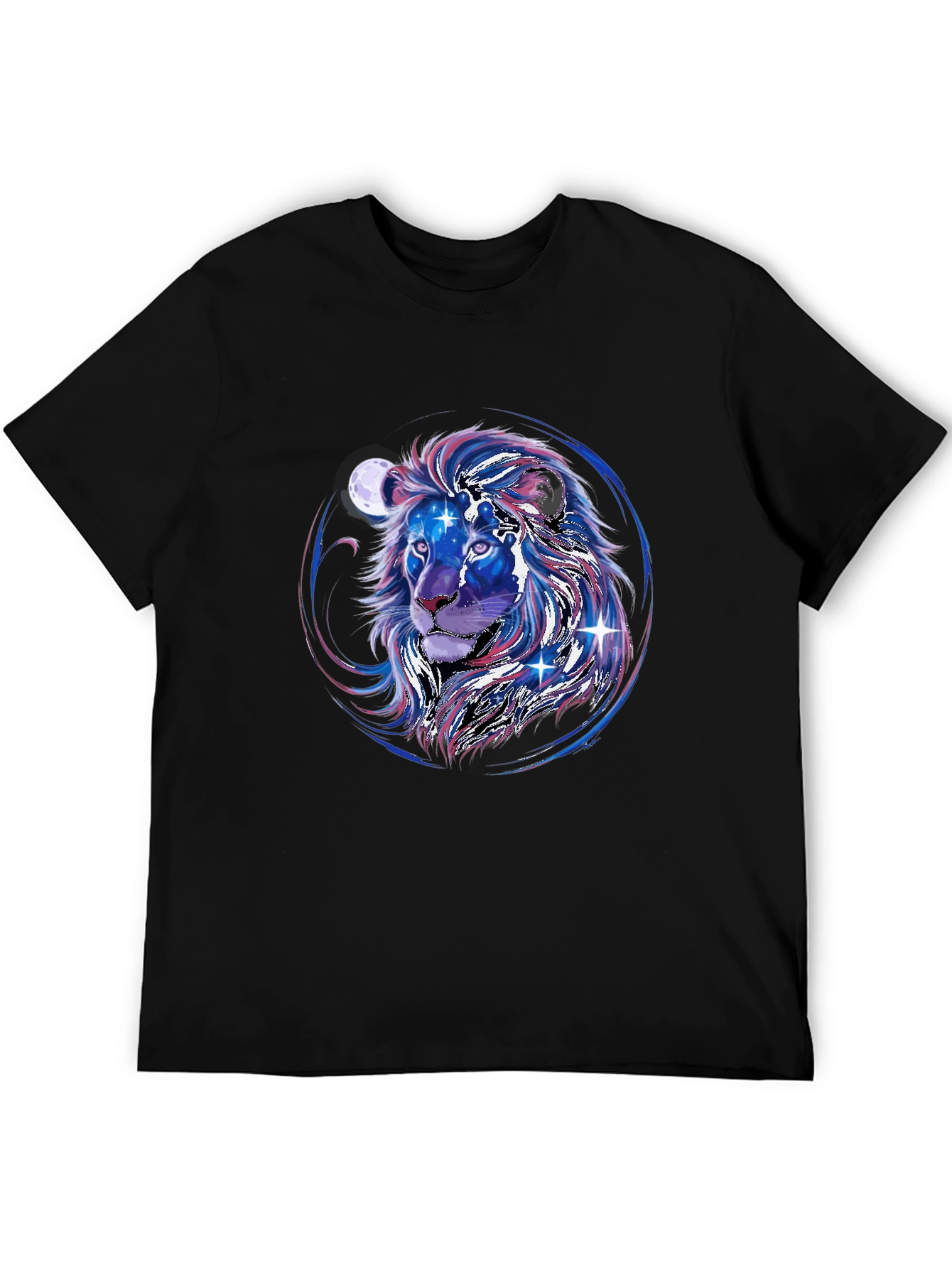 Cosmic Lion Graphic Tee - Black