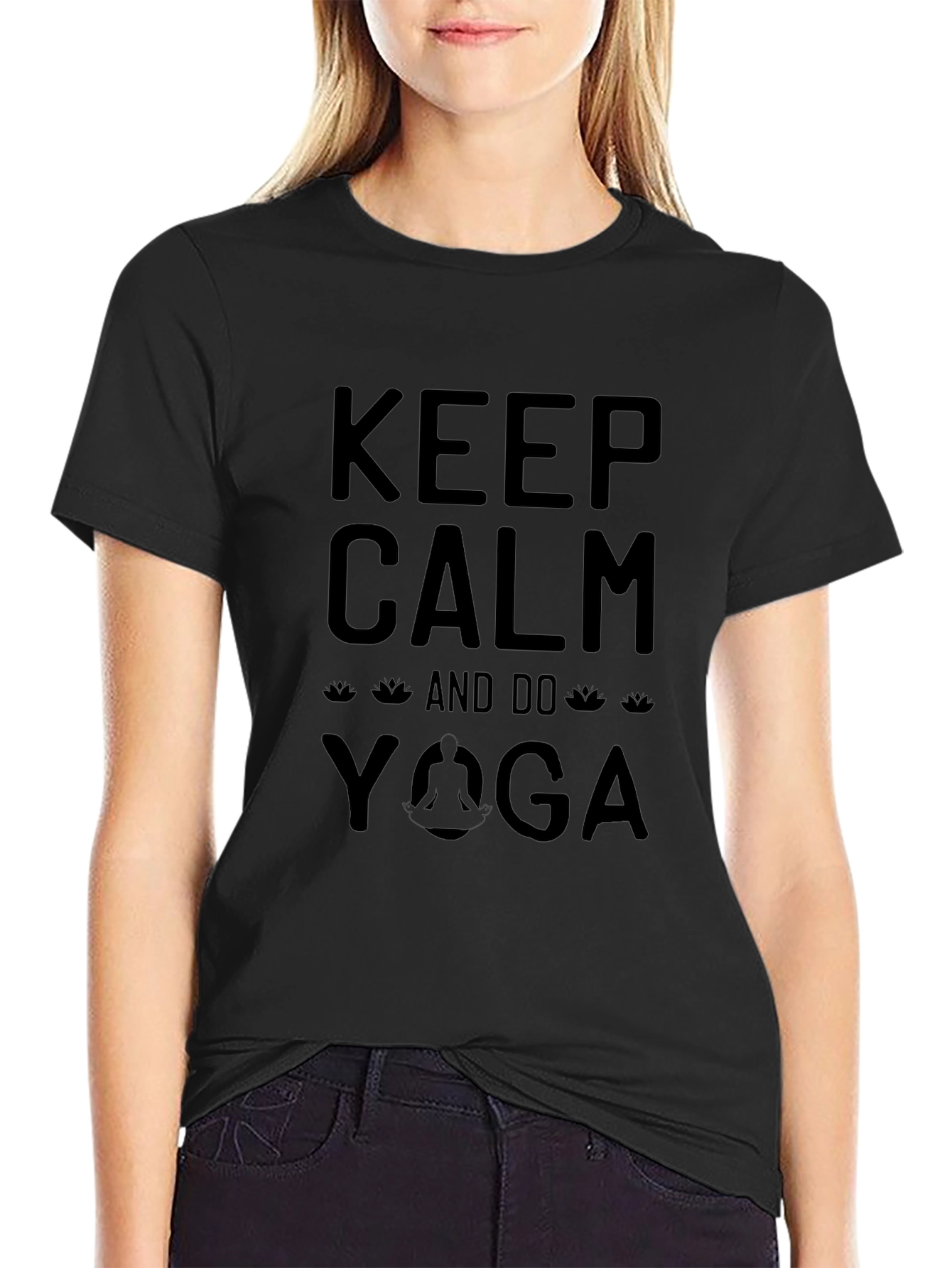 Keep Calm and Do Yoga Black T-Shirt