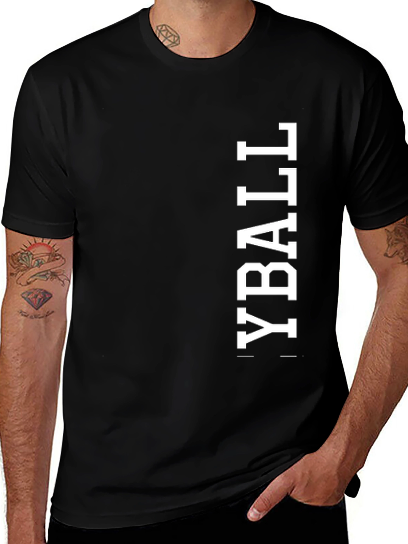 YBALL Black Graphic Tee