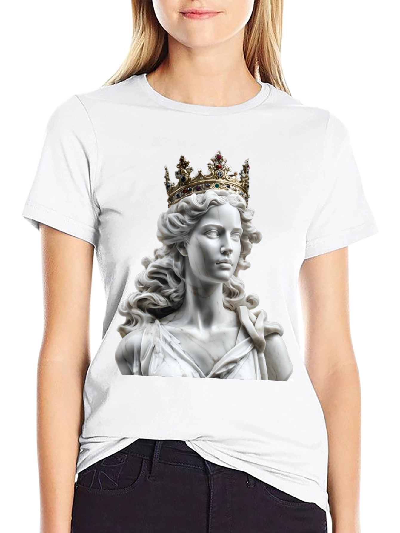Statue Queen Graphic Tee - Regal Style