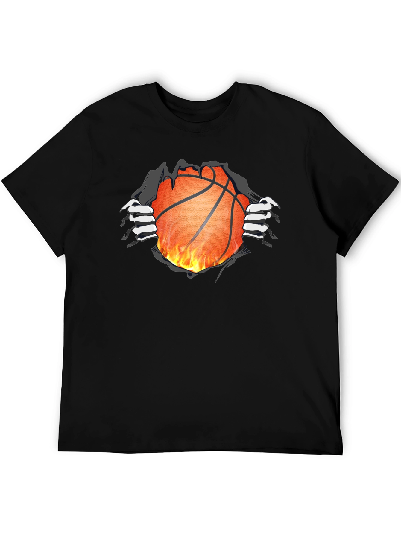 Fiery Basketball Graphic T-Shirt