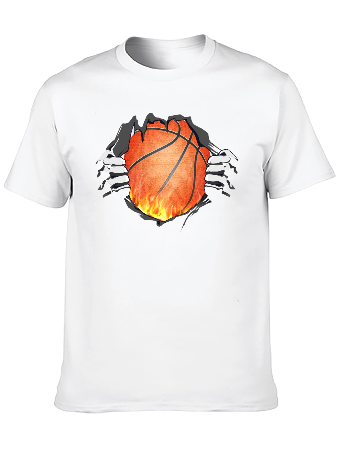 Fiery Basketball Graphic T-Shirt