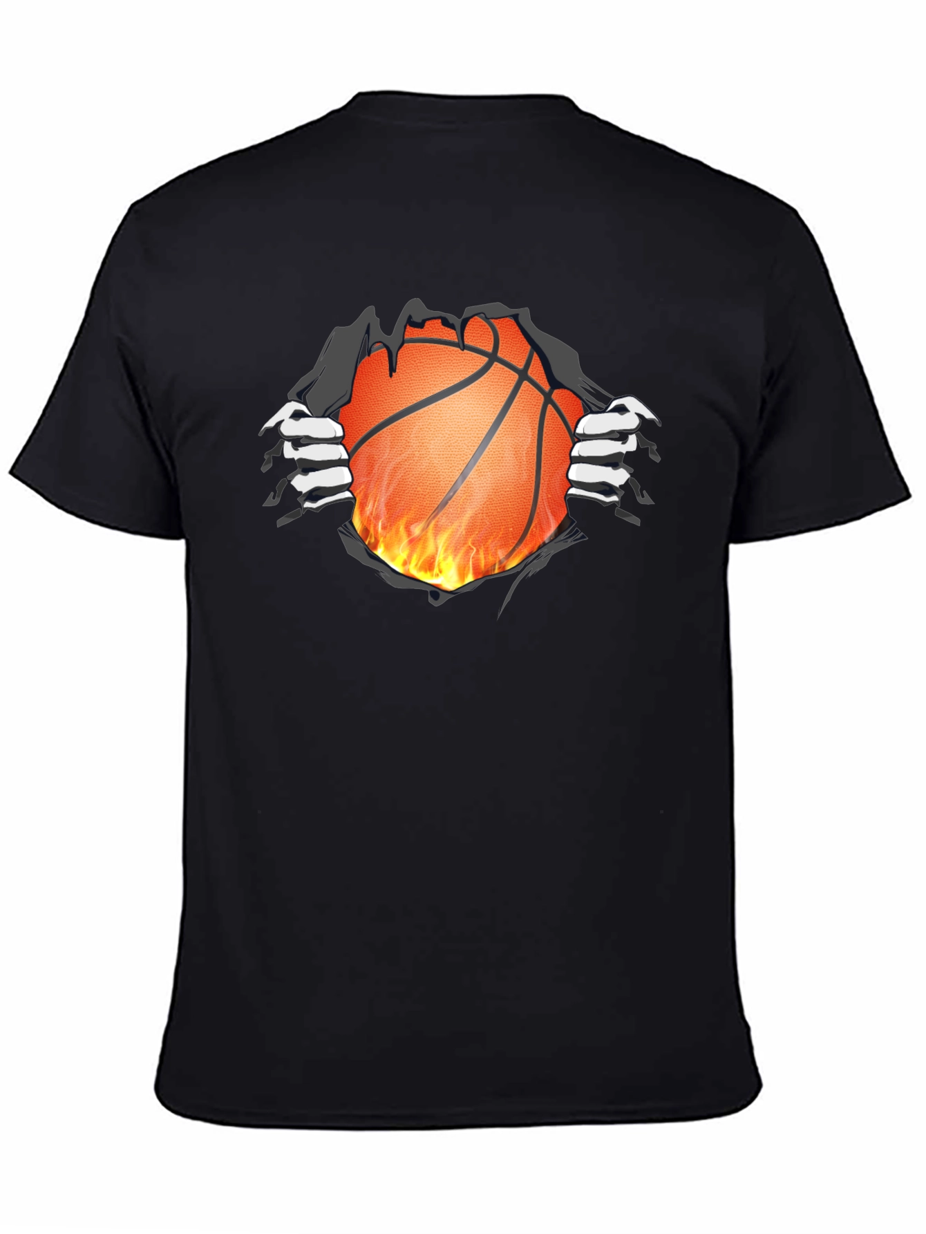 Fiery Basketball Graphic T-Shirt