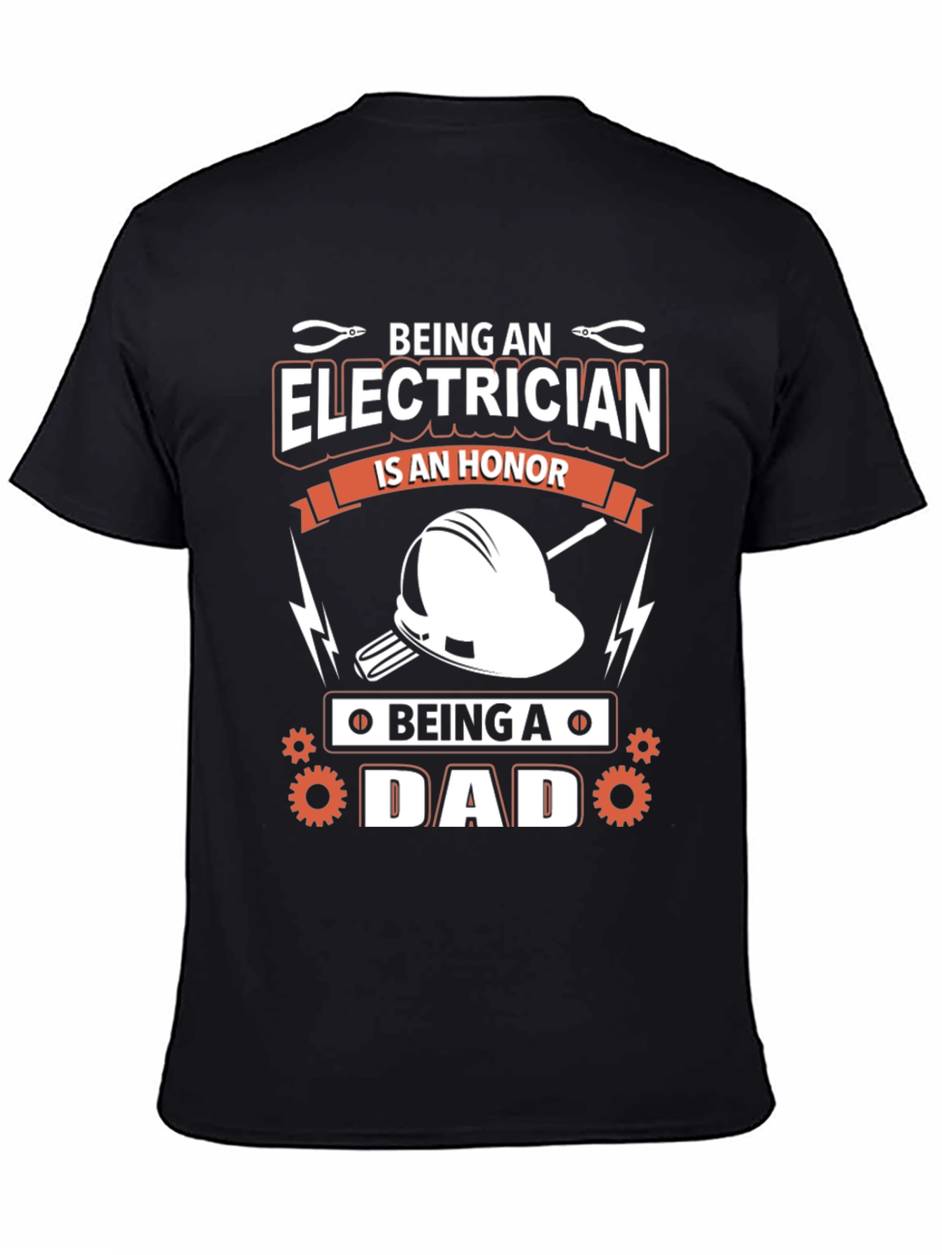 Electrician Dad Black T-Shirt