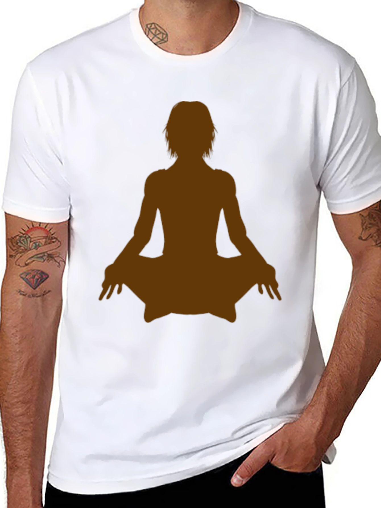 Yoga Silhouette Graphic Tee - Black