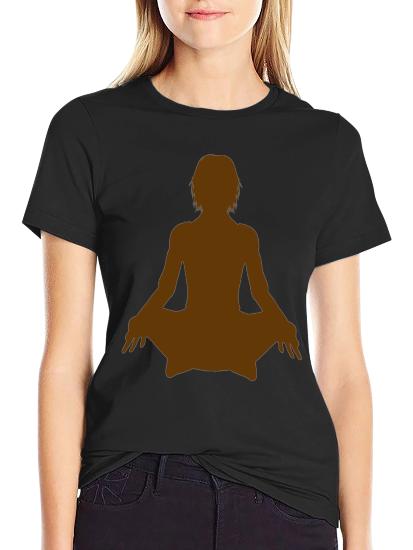 Yoga Silhouette Graphic Tee - Black