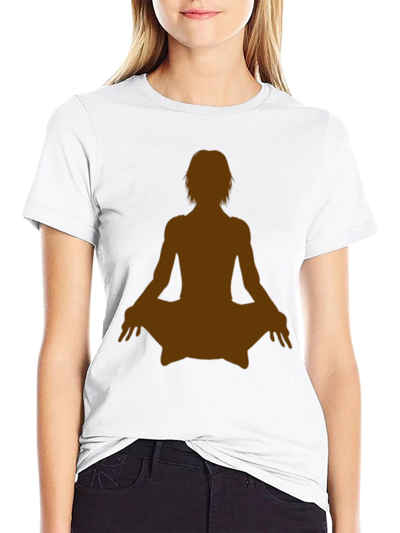 Yoga Silhouette Graphic Tee - Black