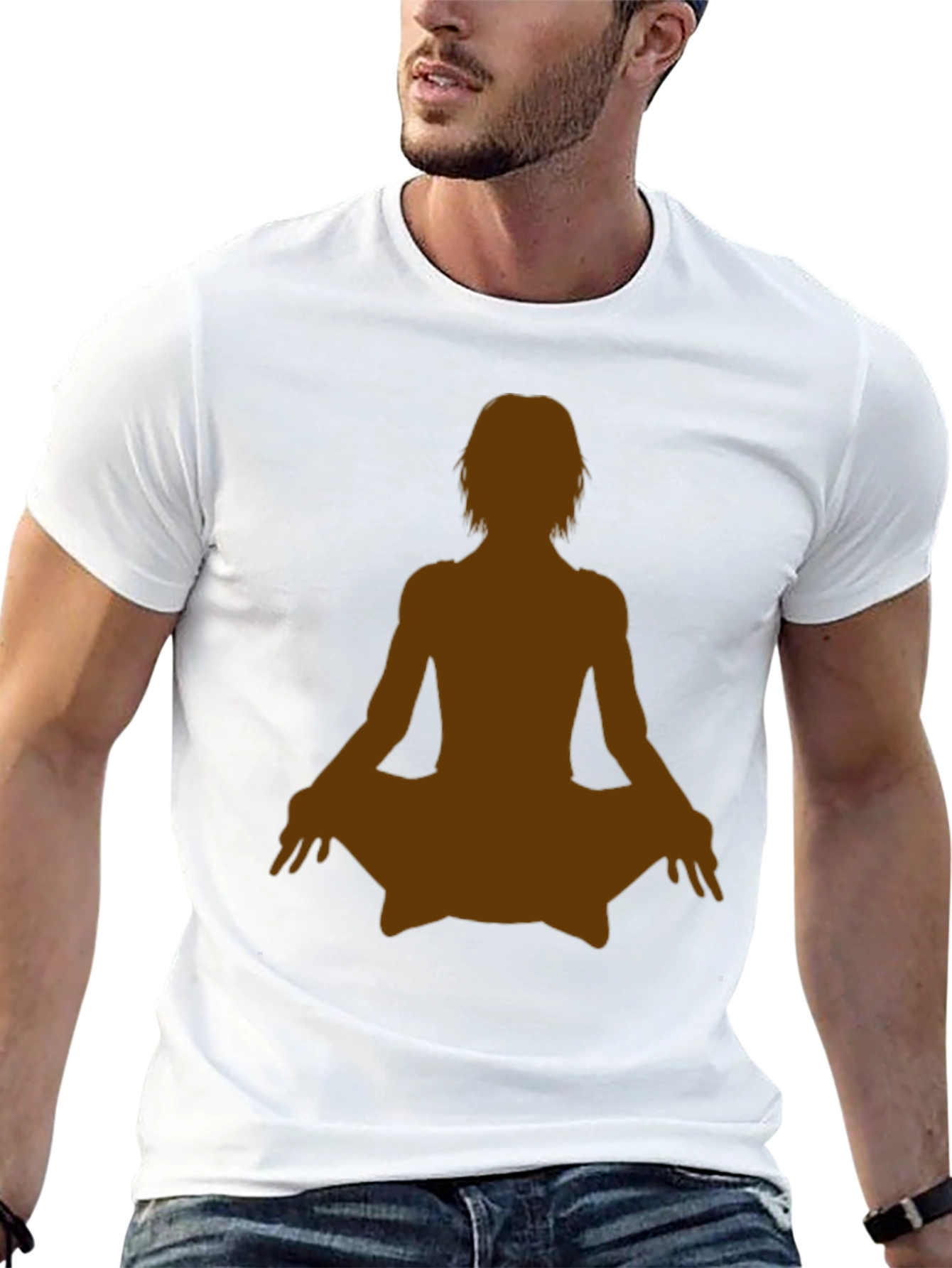 Yoga Silhouette Graphic Tee - Black