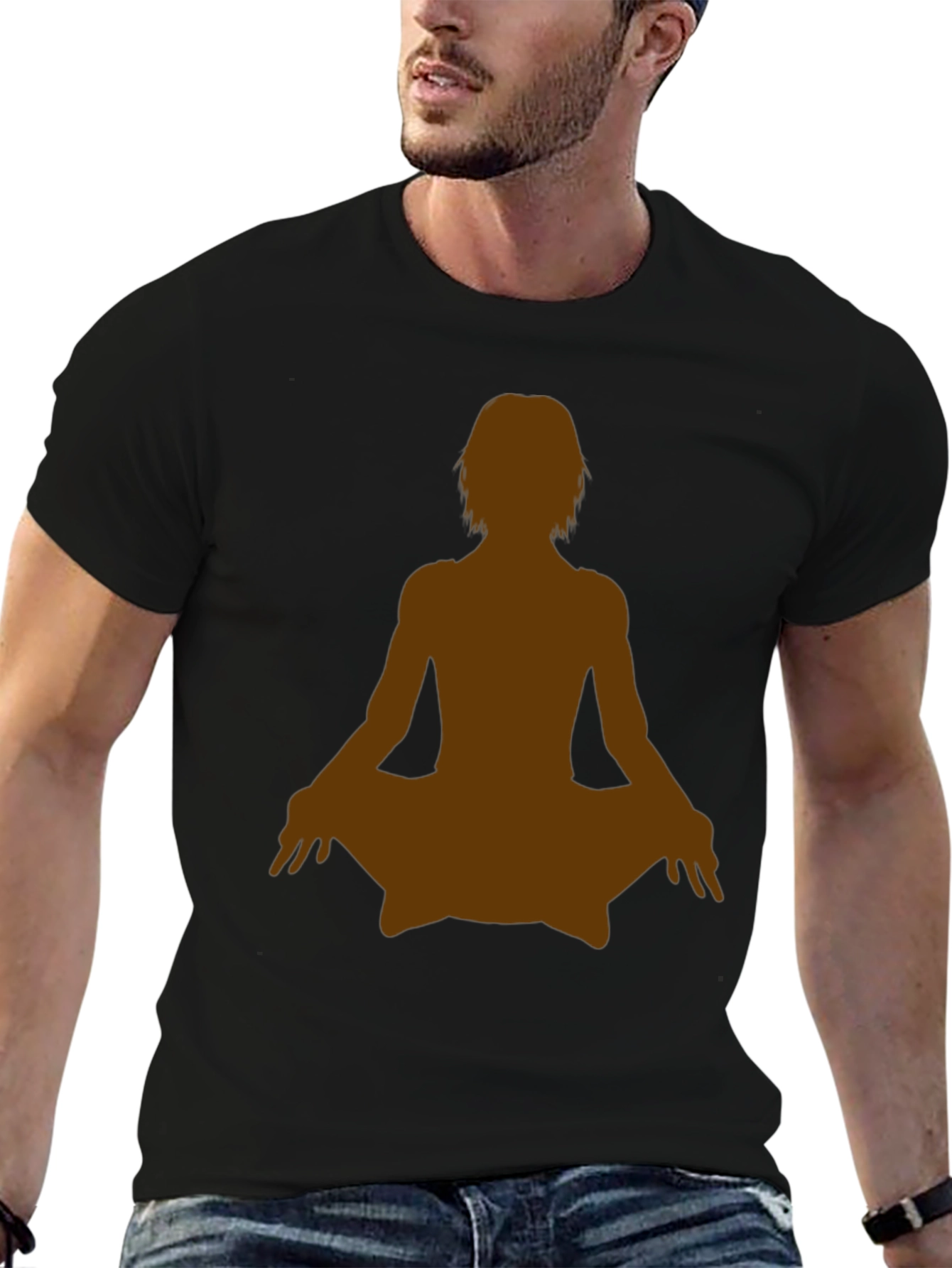 Yoga Silhouette Graphic Tee - Black