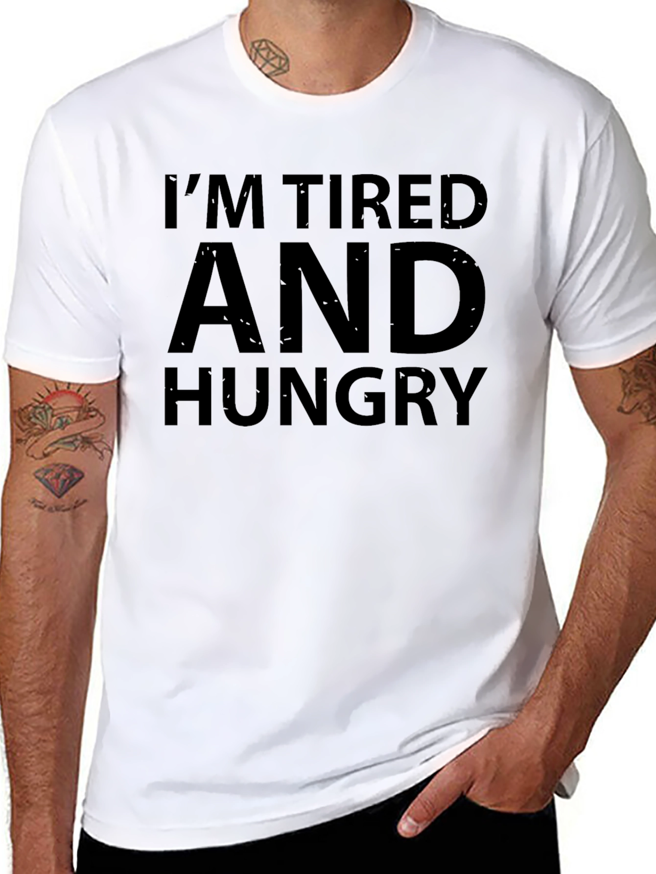 Im Tired and Hungry Black T-Shirt
