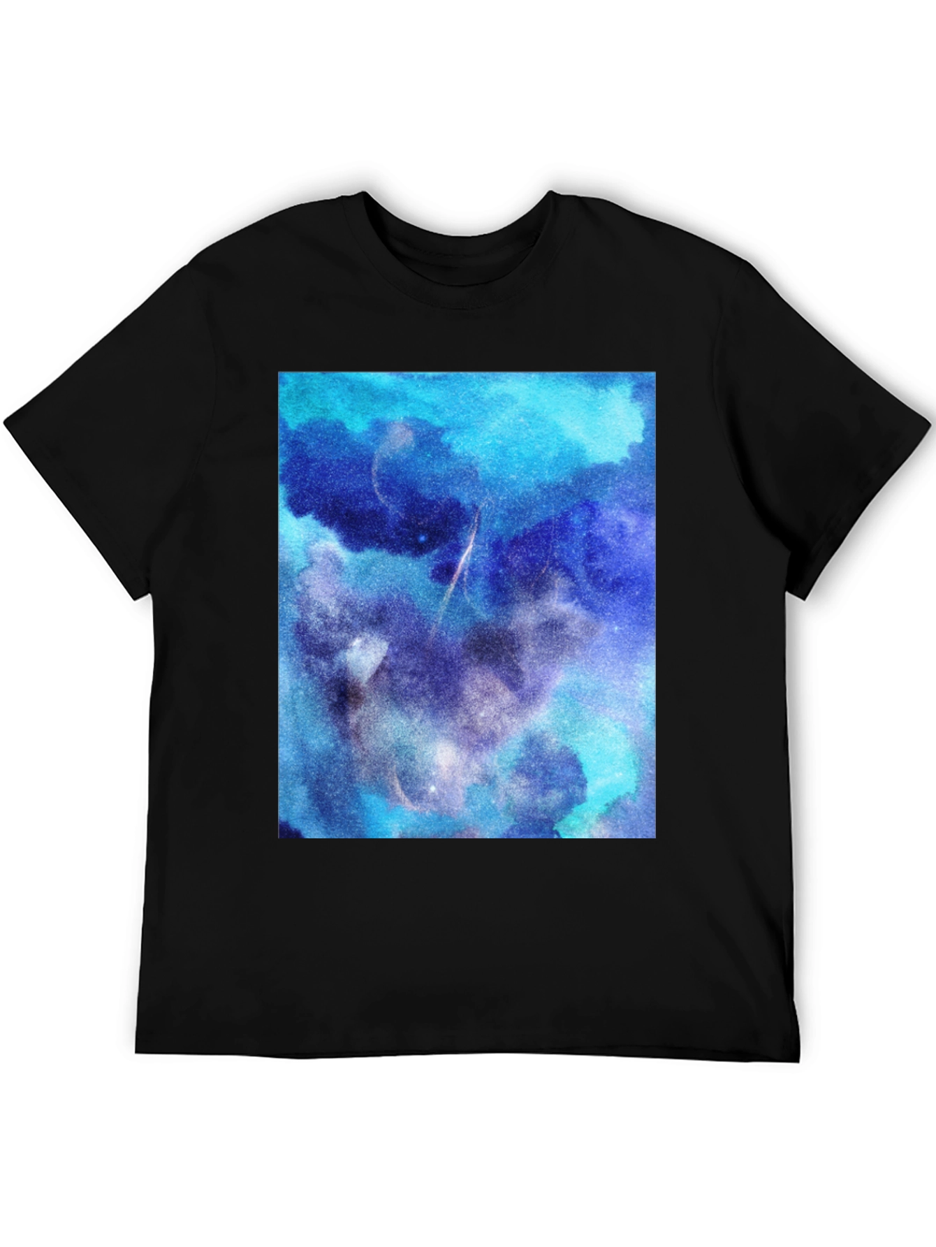Galaxy Print Black T-Shirt - Cosmic Style