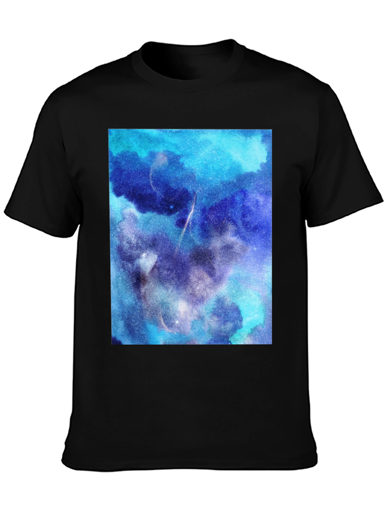 Galaxy Print Black T-Shirt - Cosmic Style