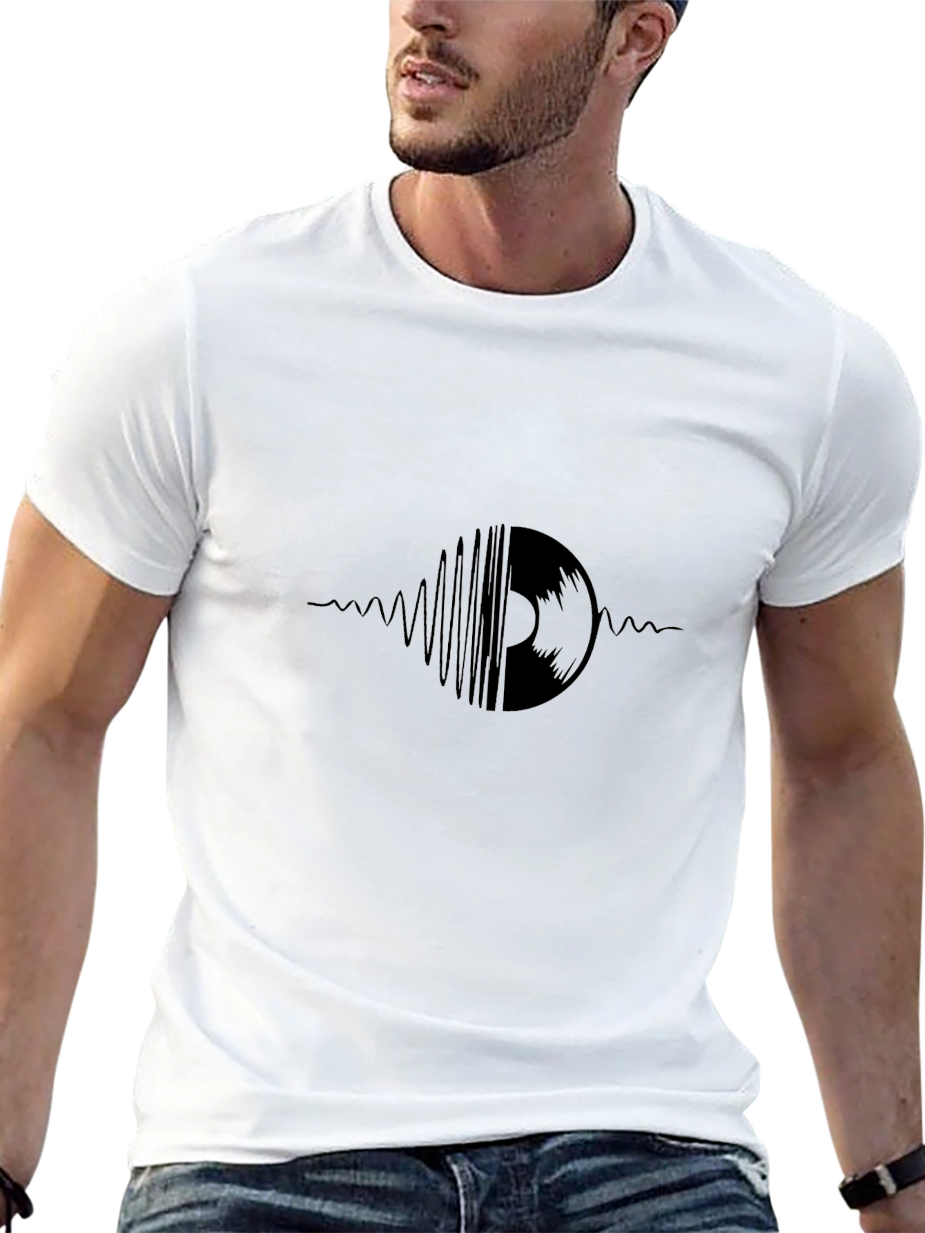 Black Vinyl Record Graphic Tee