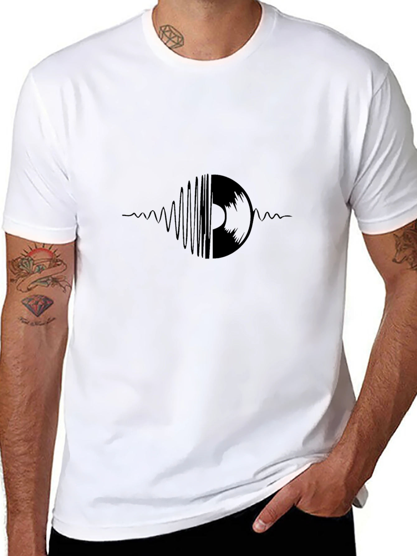 Black Vinyl Record Graphic Tee