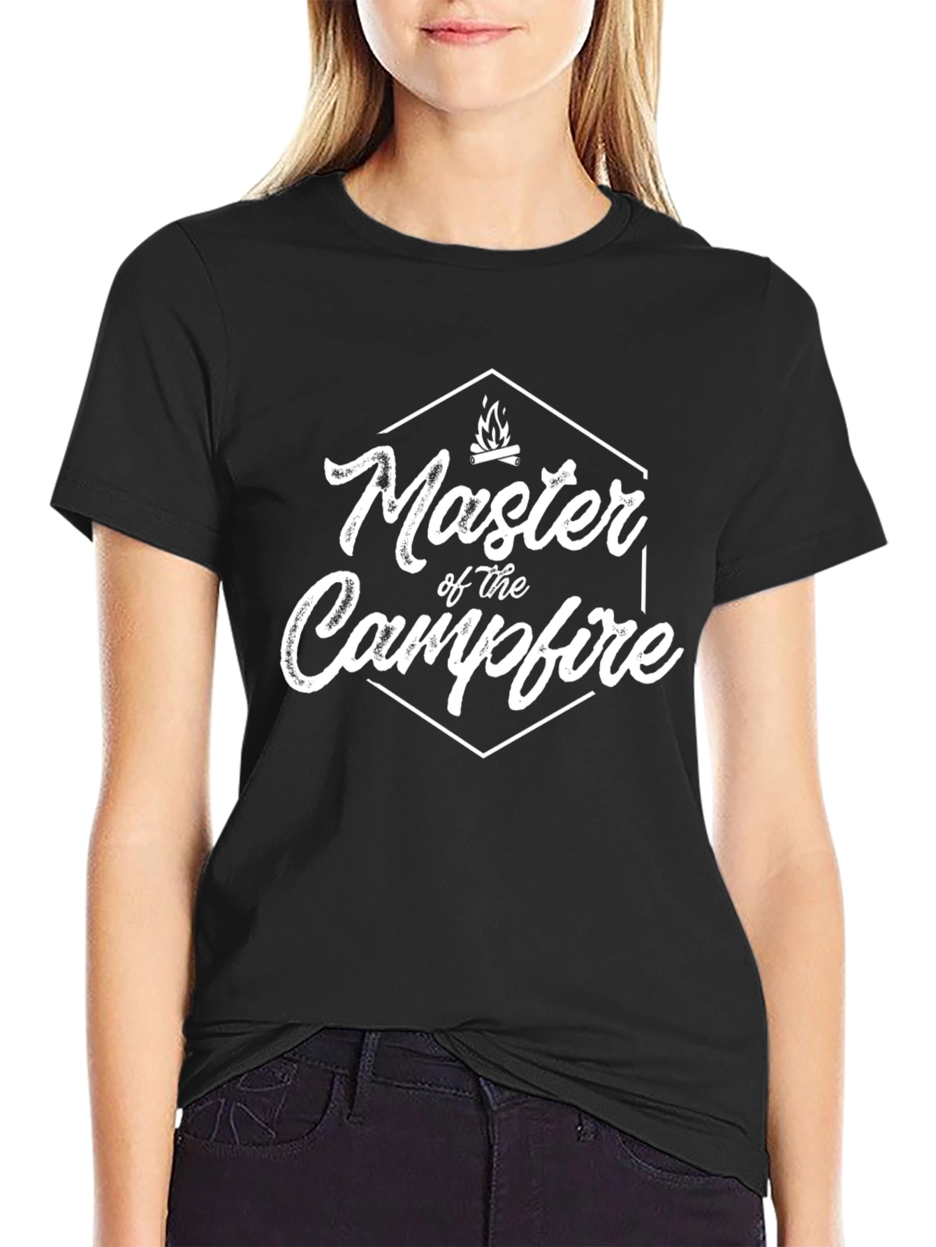 Master of the Campfire Black Graphic T-Shirt