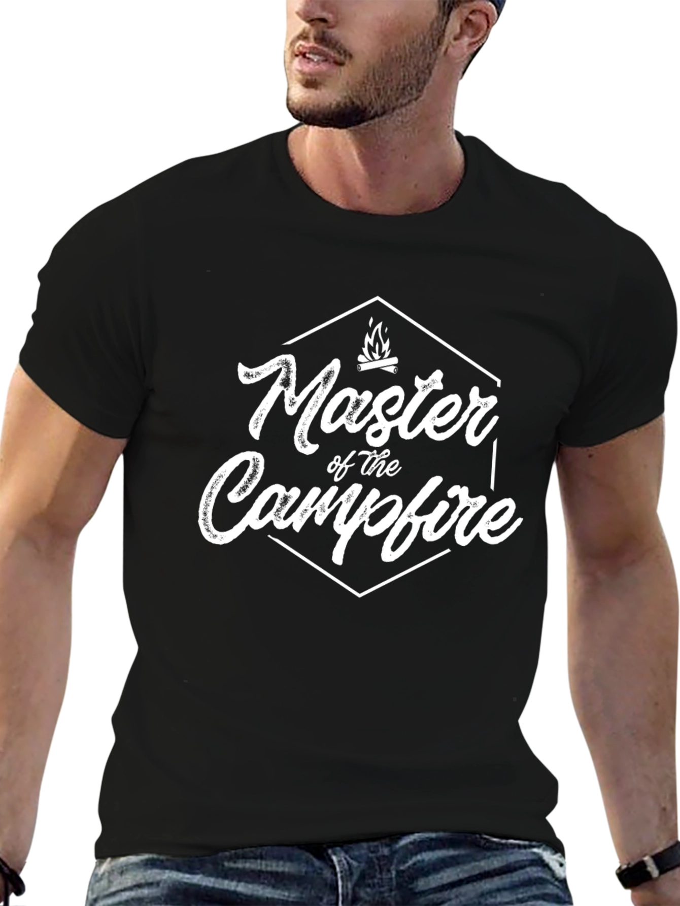 Master of the Campfire Black Graphic T-Shirt