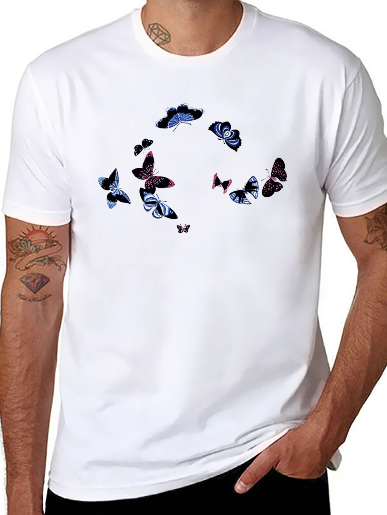 Butterfly Circle Graphic T-Shirt