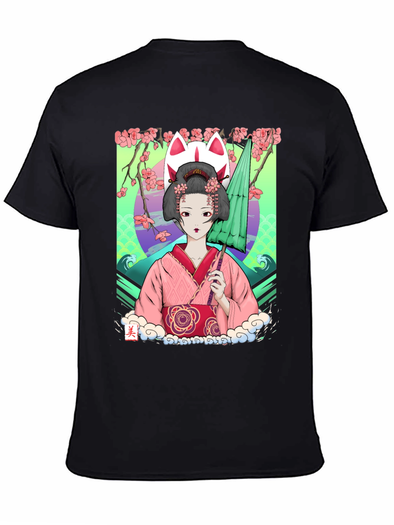 Geisha Girl Graphic Tee - Unique Anime Style