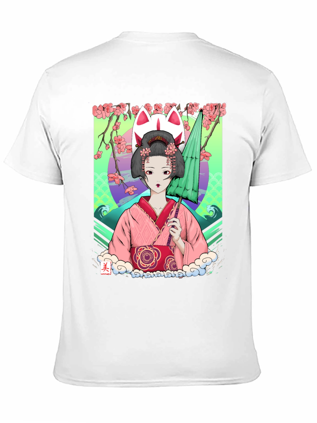 Geisha Girl Graphic Tee - Unique Anime Style