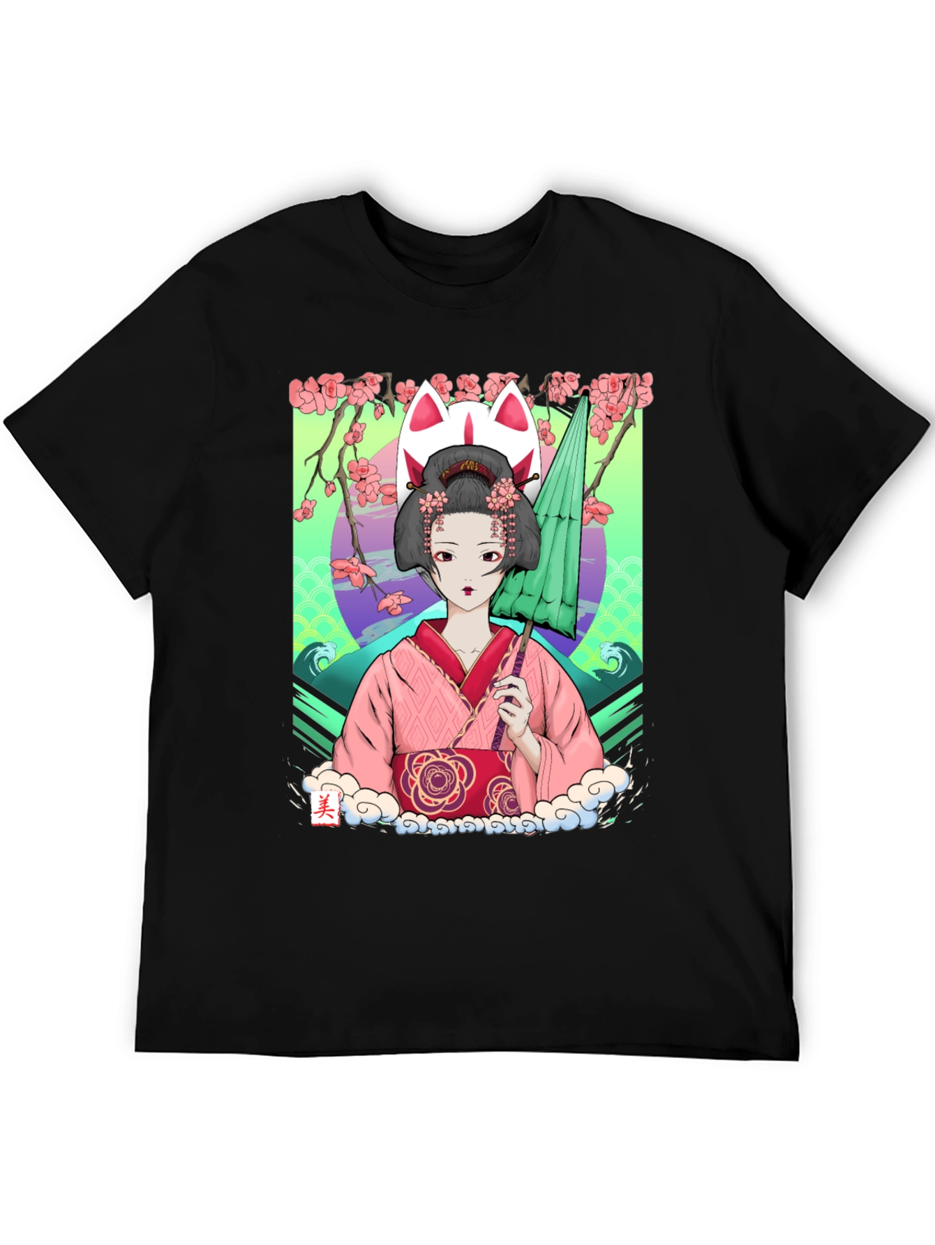 Geisha Girl Graphic Tee - Unique Anime Style