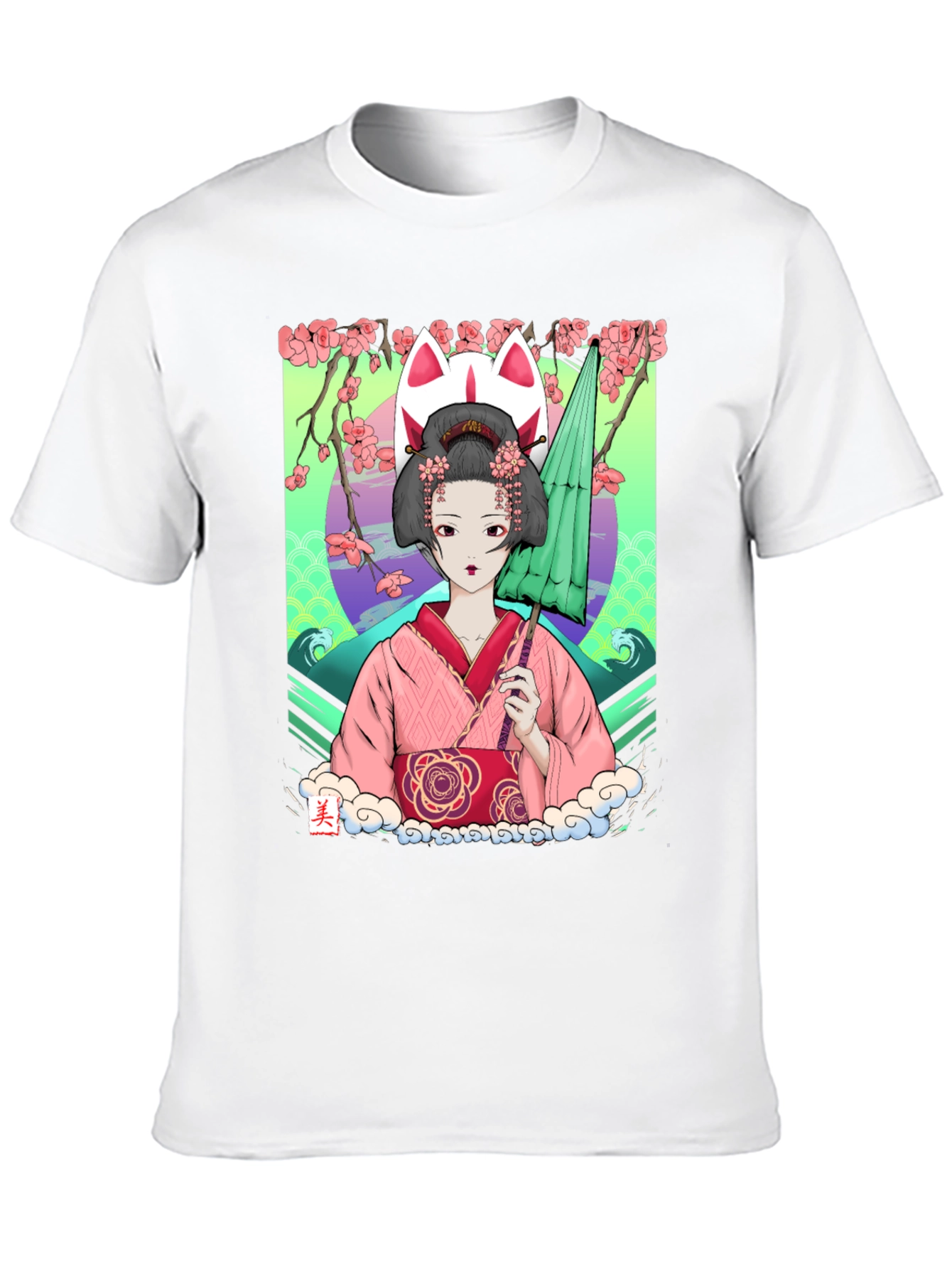 Geisha Girl Graphic Tee - Unique Anime Style