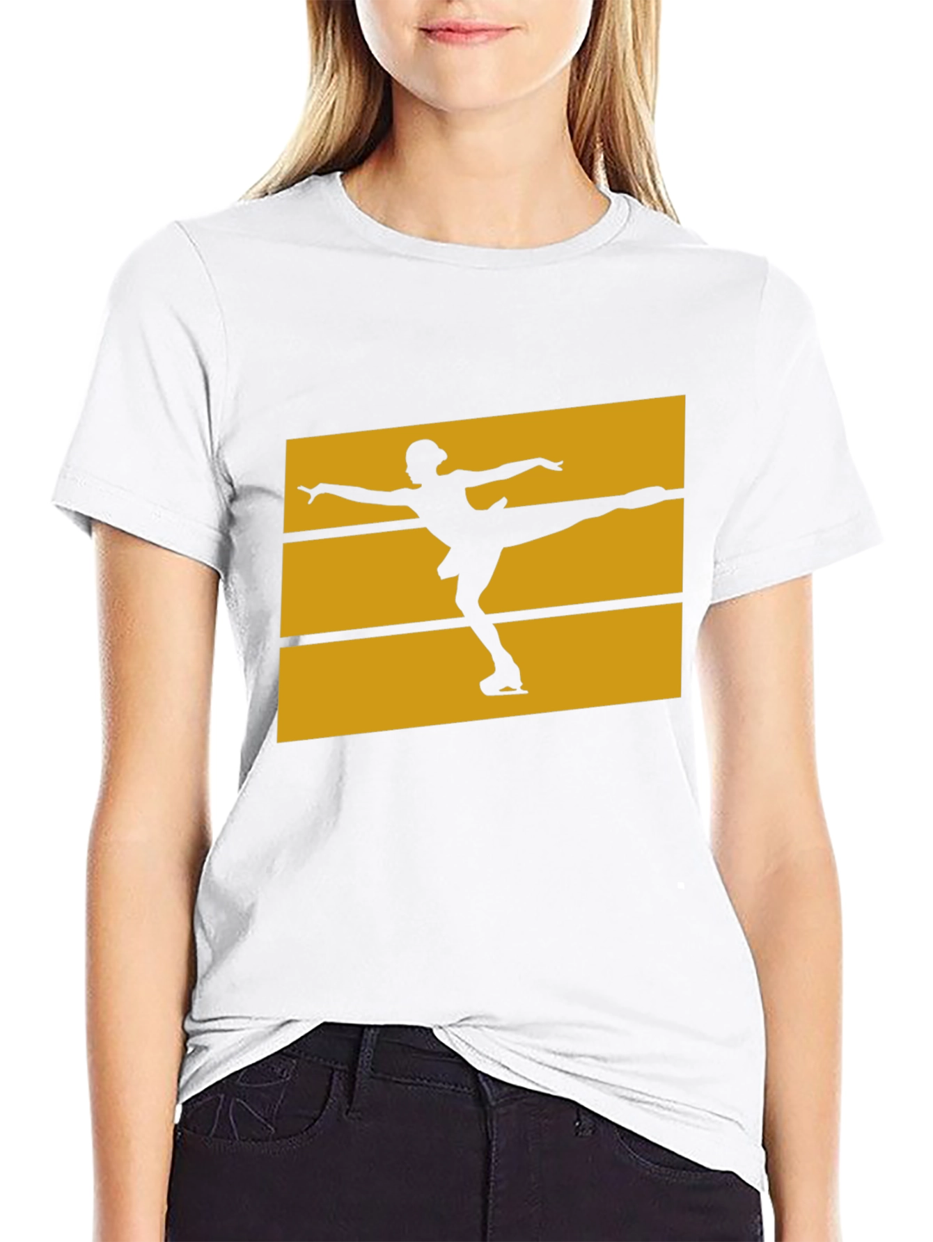 Figure Skating Graphic Tee - Black Cotton T-Shirt