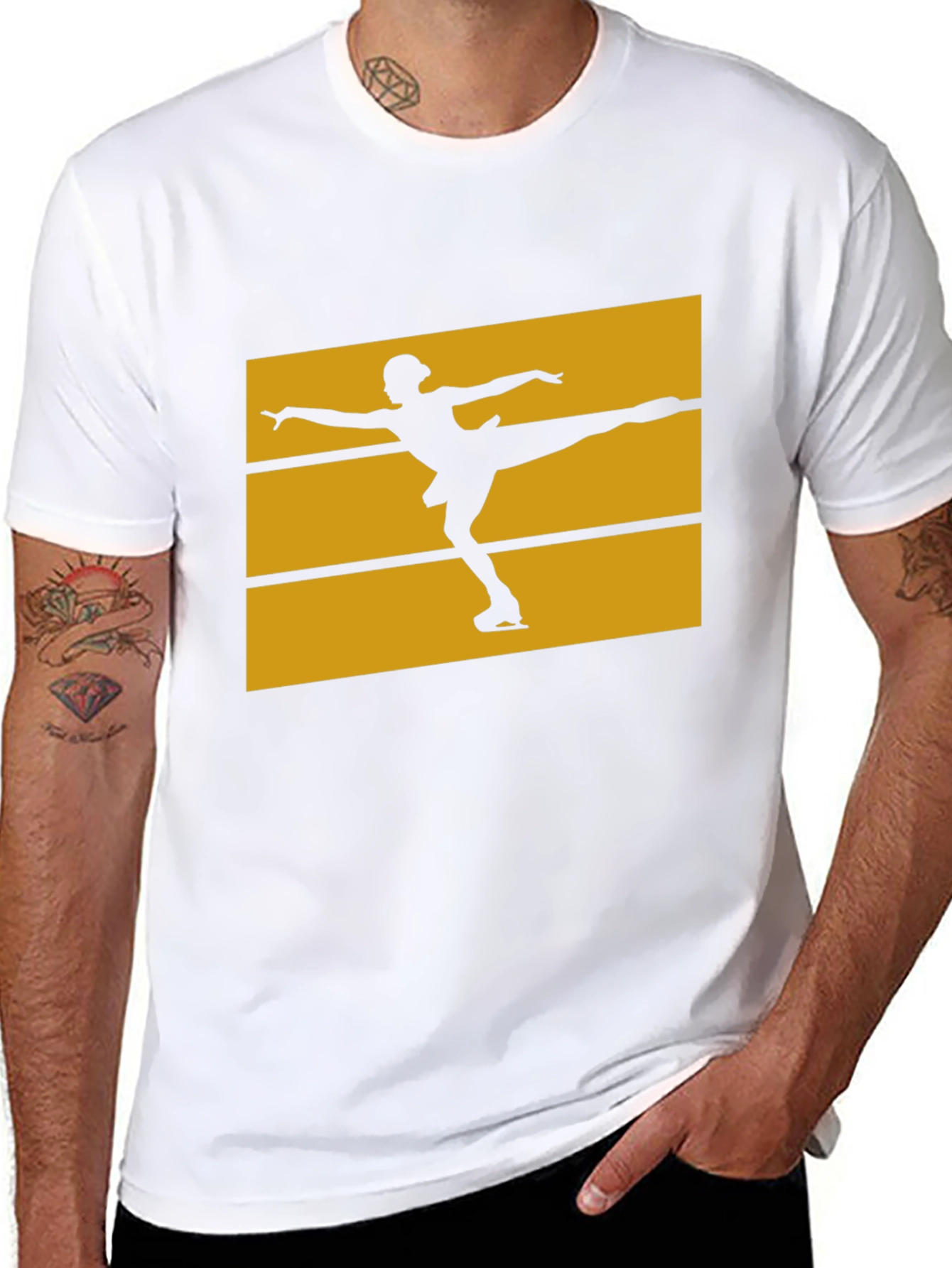 Figure Skating Graphic Tee - Black Cotton T-Shirt