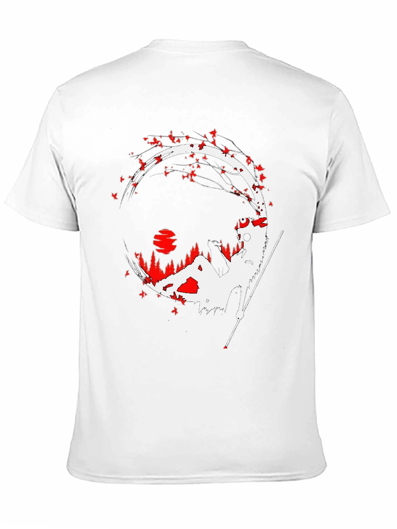 Samurai Silhouette Graphic Tee - Mens Black T-Shirt
