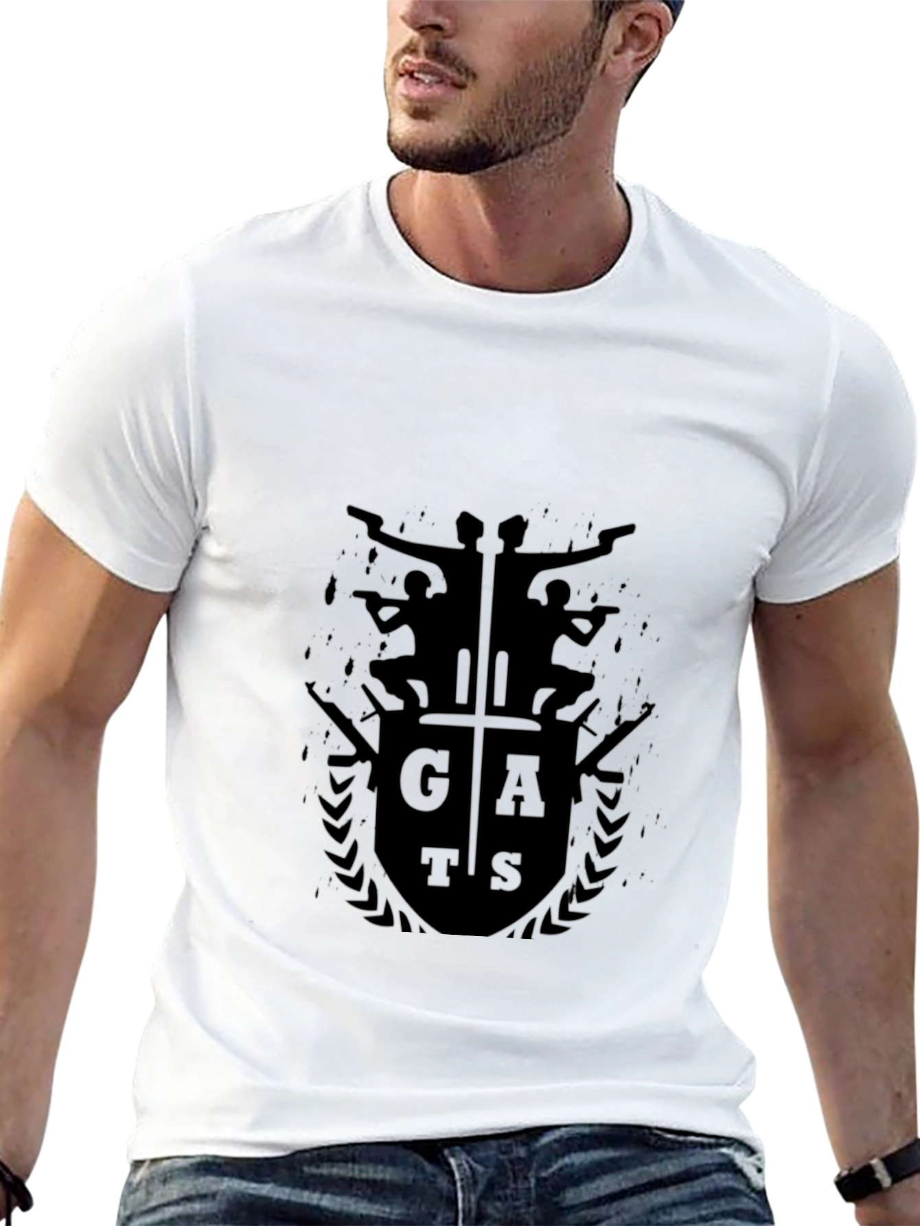 GATS Graphic Print Black T-Shirt for Men