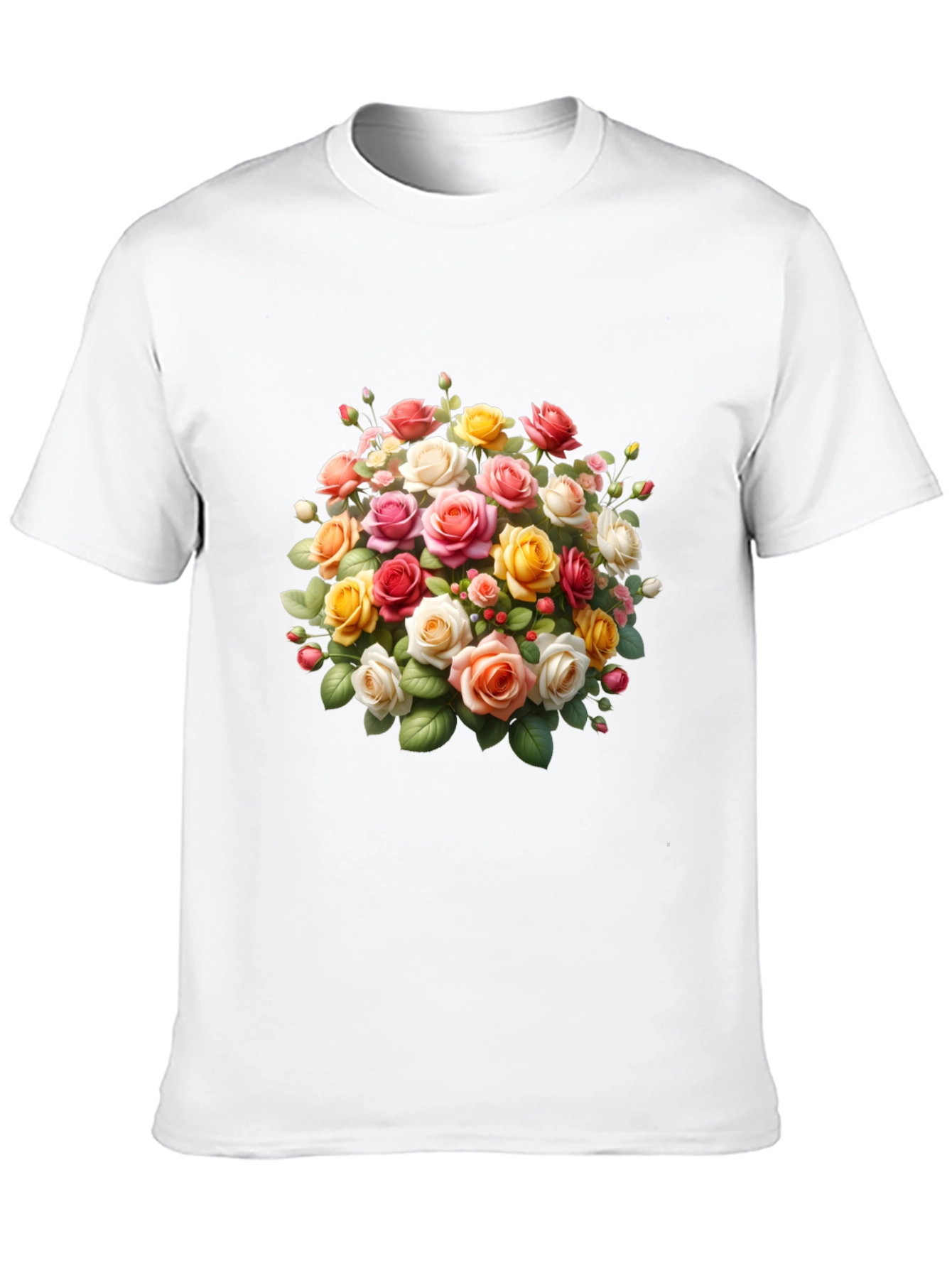 Floral Roses Graphic Black T-Shirt