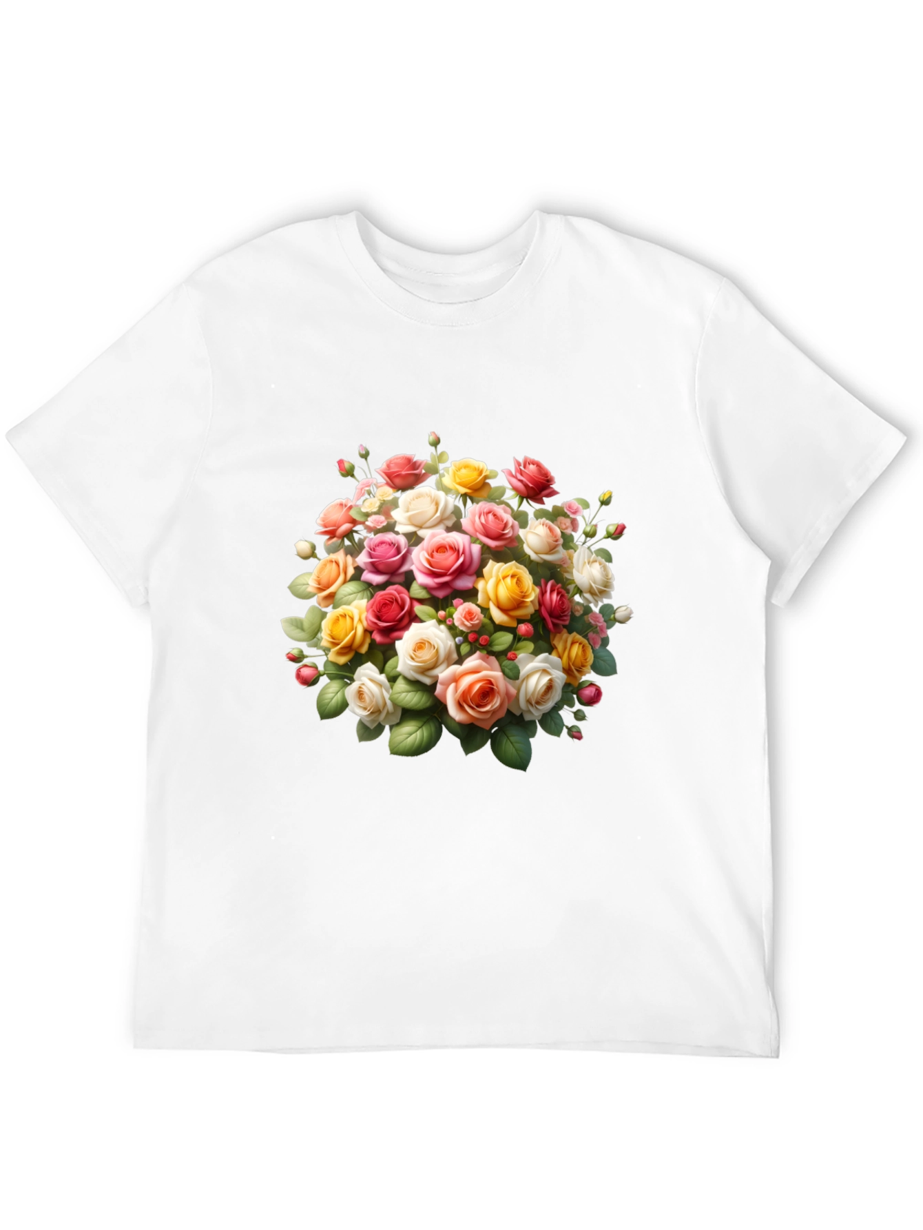 Floral Roses Graphic Black T-Shirt
