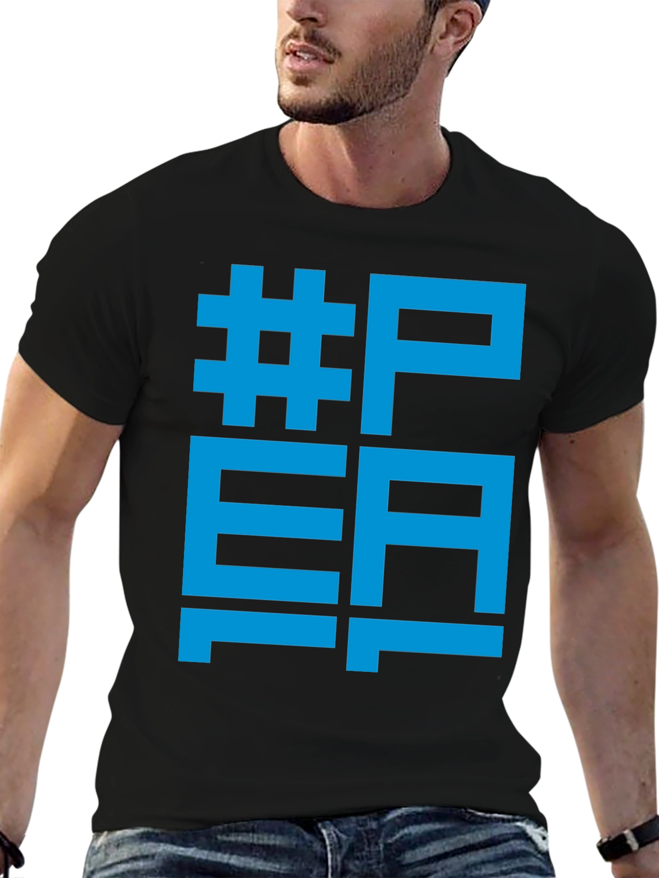 Cool Graphic Tee - #PEA Black T-Shirt