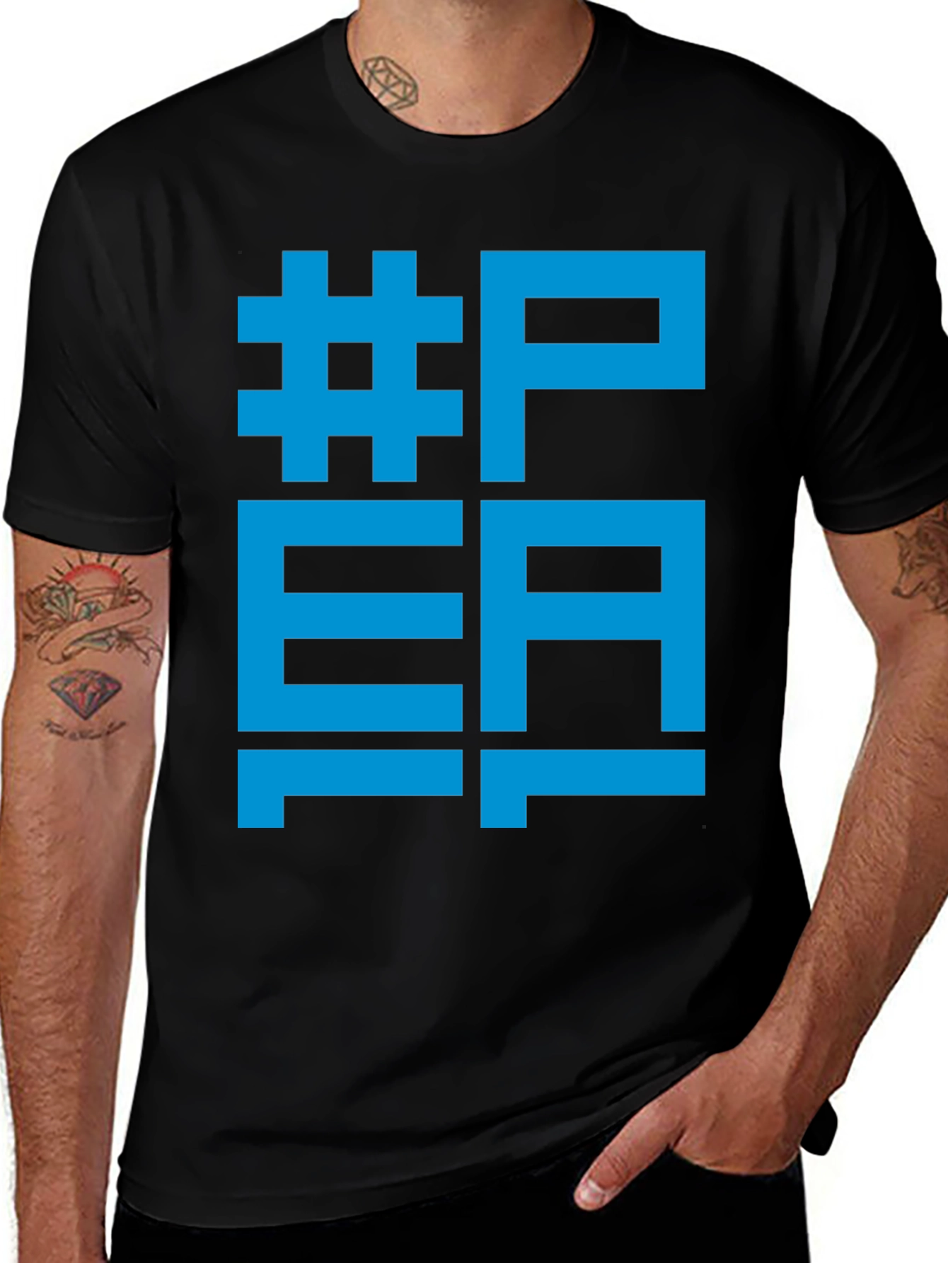 Cool Graphic Tee - #PEA Black T-Shirt