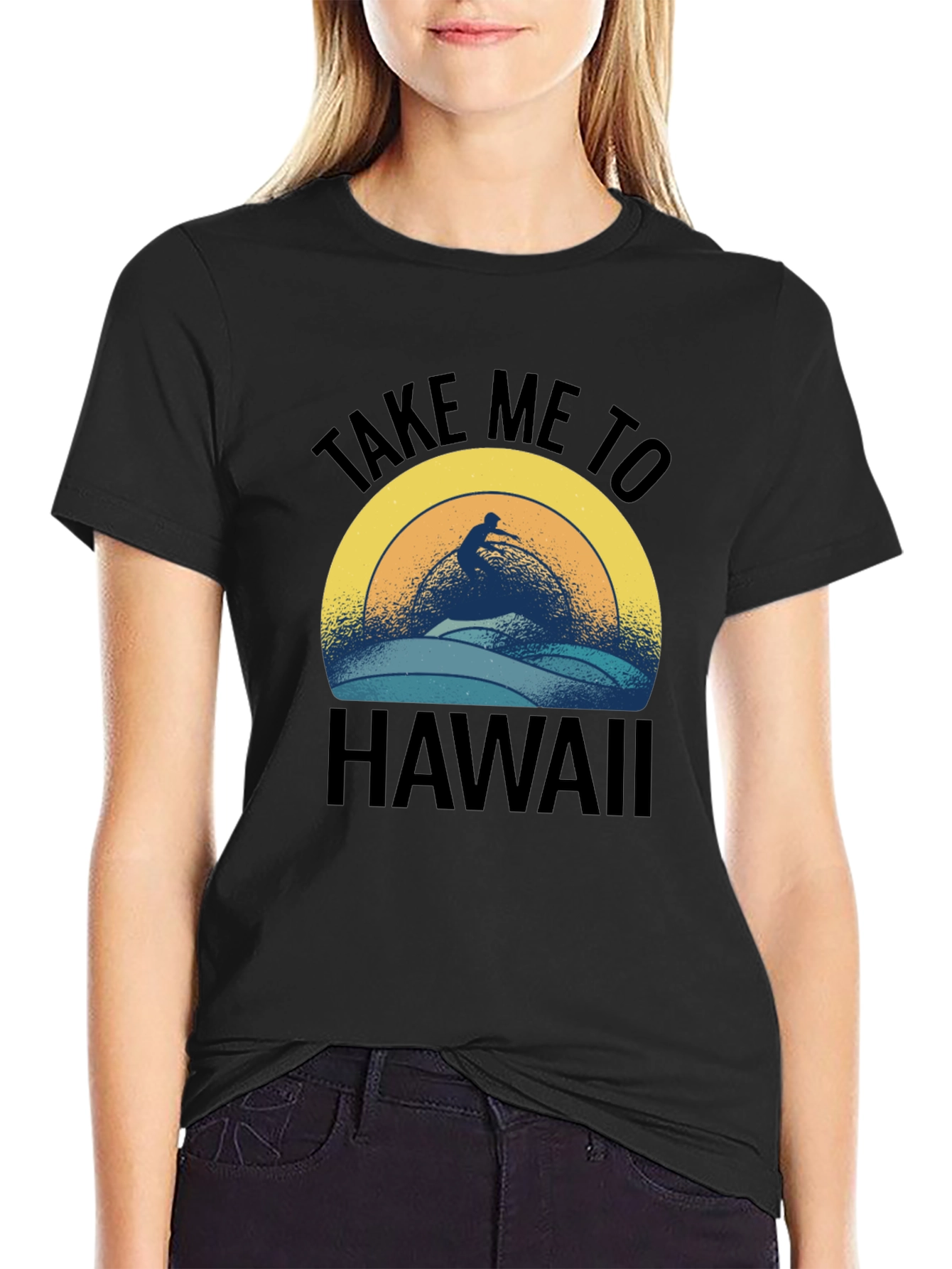 Take Me To Hawaii Surfer Graphic T-Shirt