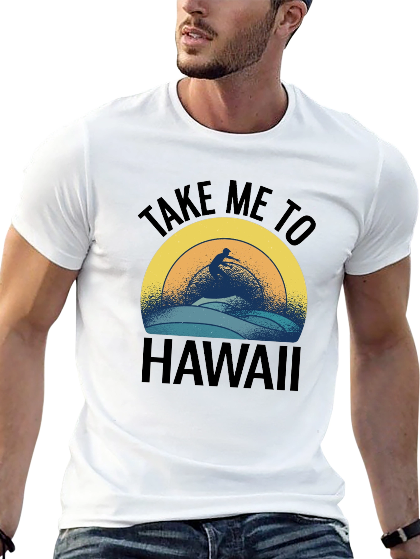 Take Me To Hawaii Surfer Graphic T-Shirt