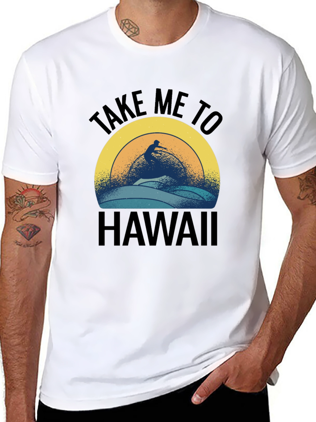 Take Me To Hawaii Surfer Graphic T-Shirt