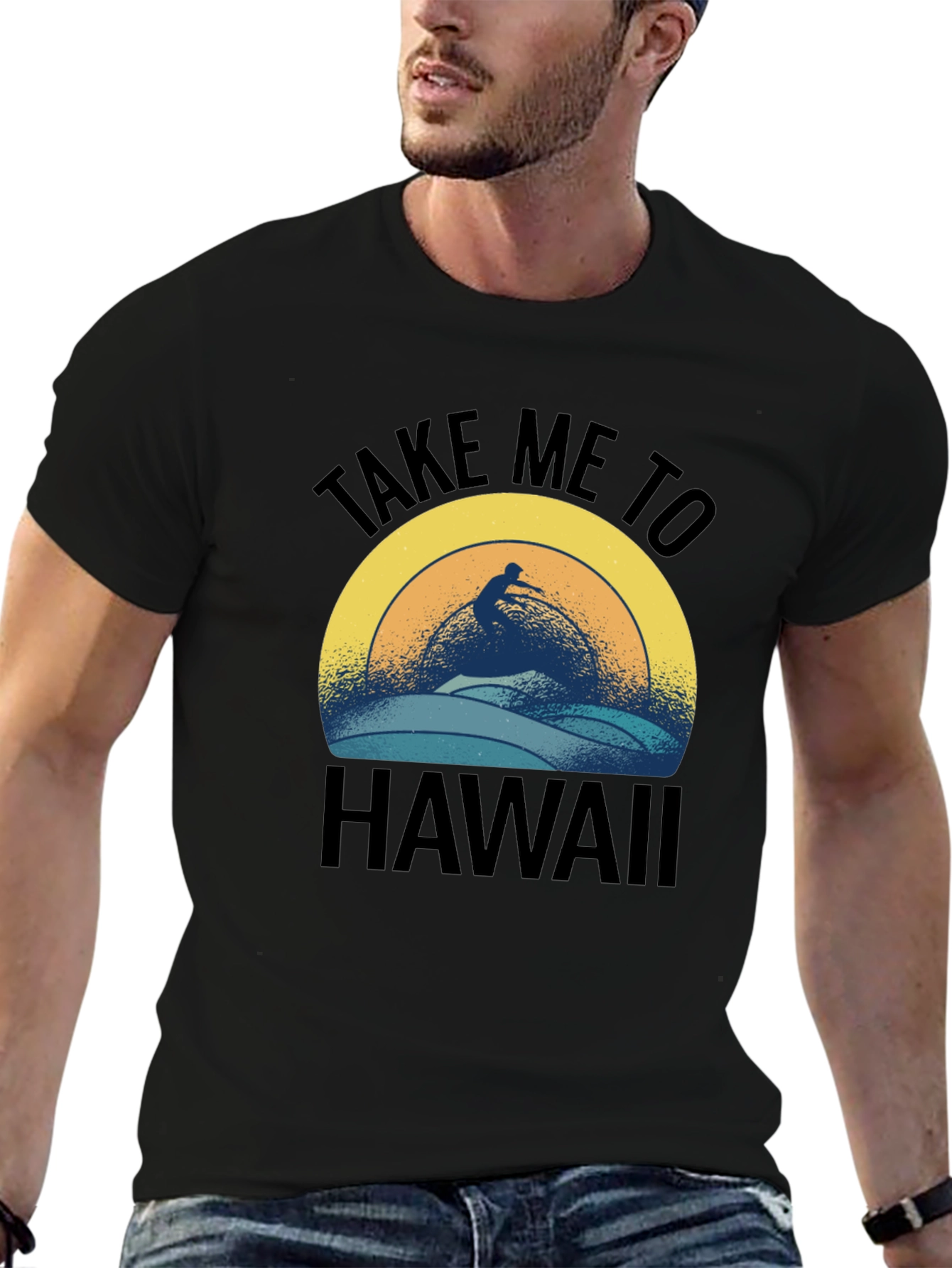 Take Me To Hawaii Surfer Graphic T-Shirt