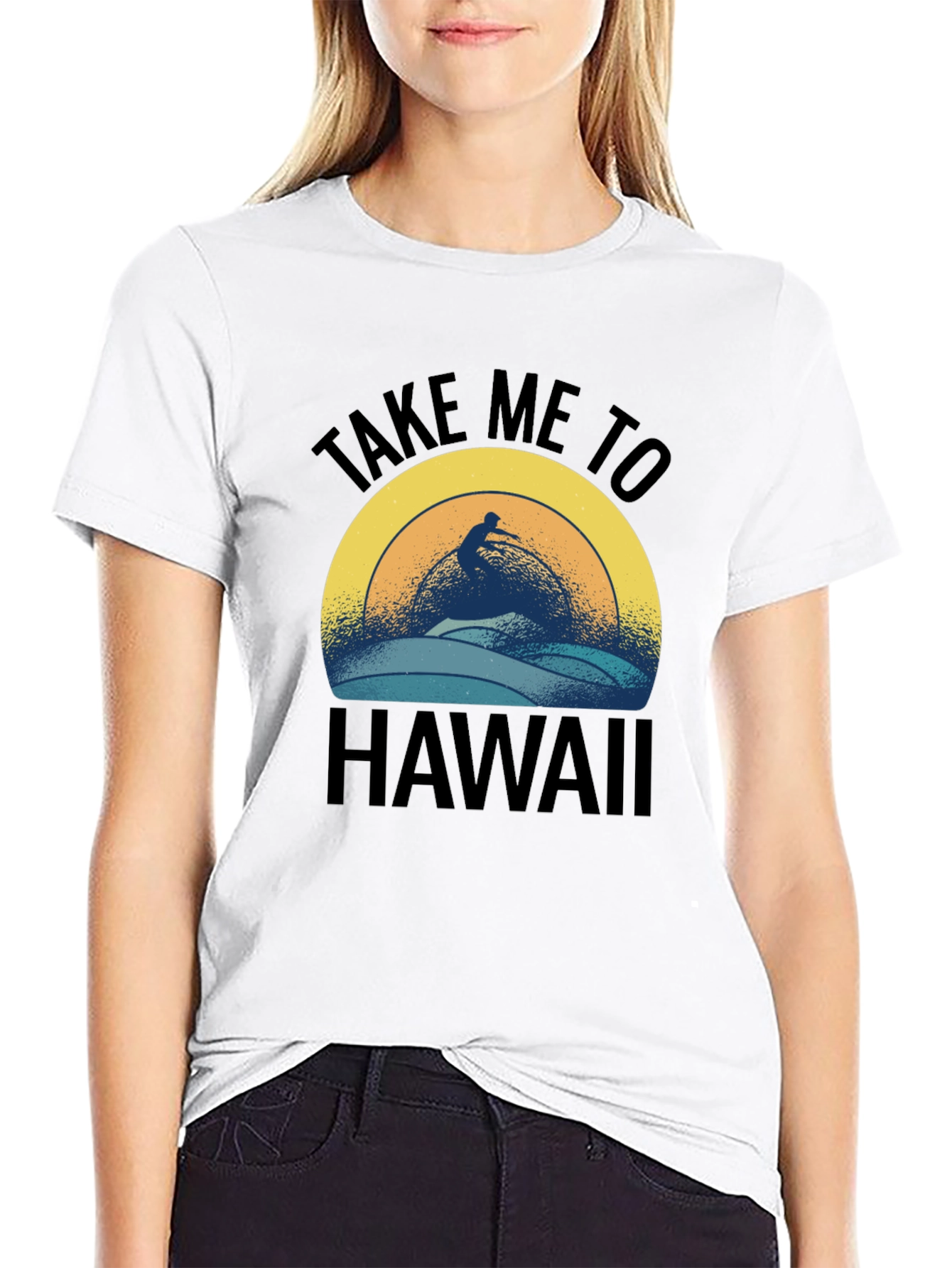 Take Me To Hawaii Surfer Graphic T-Shirt