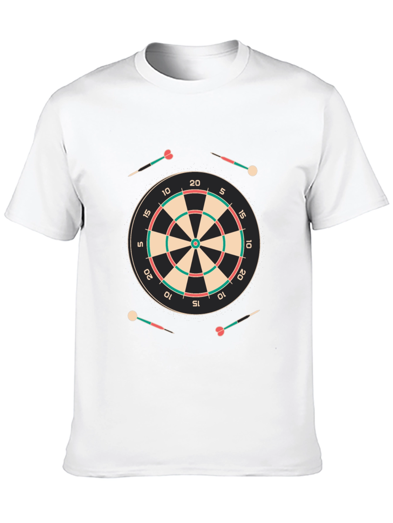 Darts T-Shirt: Black Tee with Dartboard Design