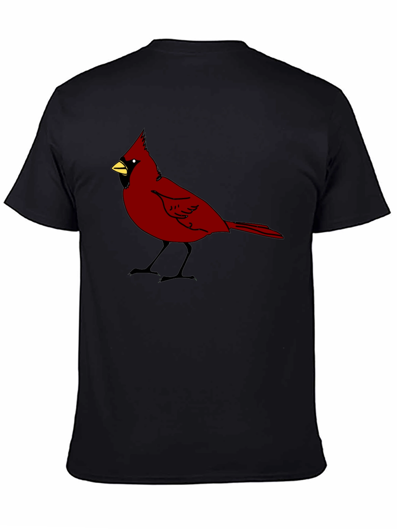 Cardinal Bird Graphic Tee - Black Cotton T-Shirt