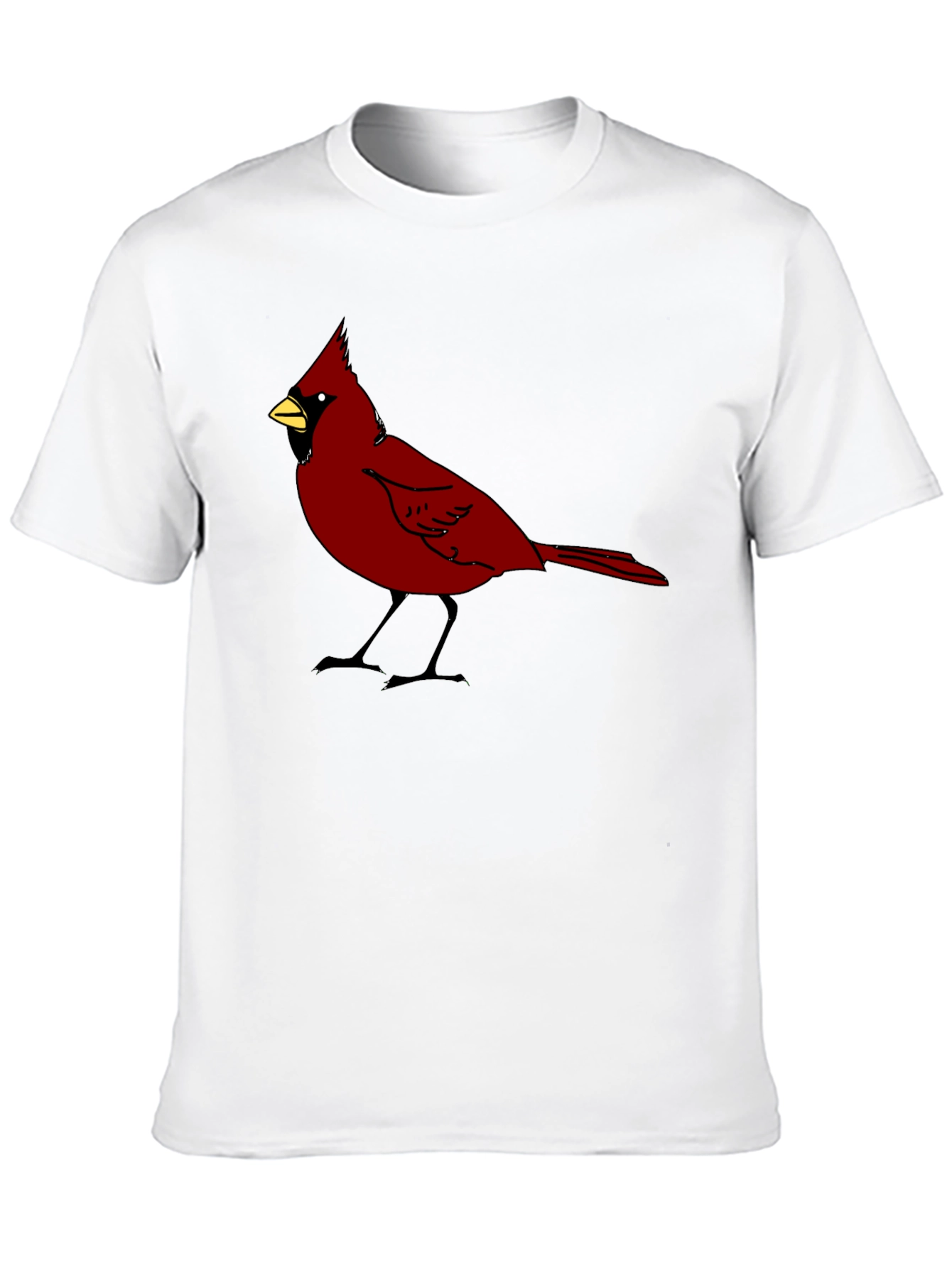 Cardinal Bird Graphic Tee - Black Cotton T-Shirt