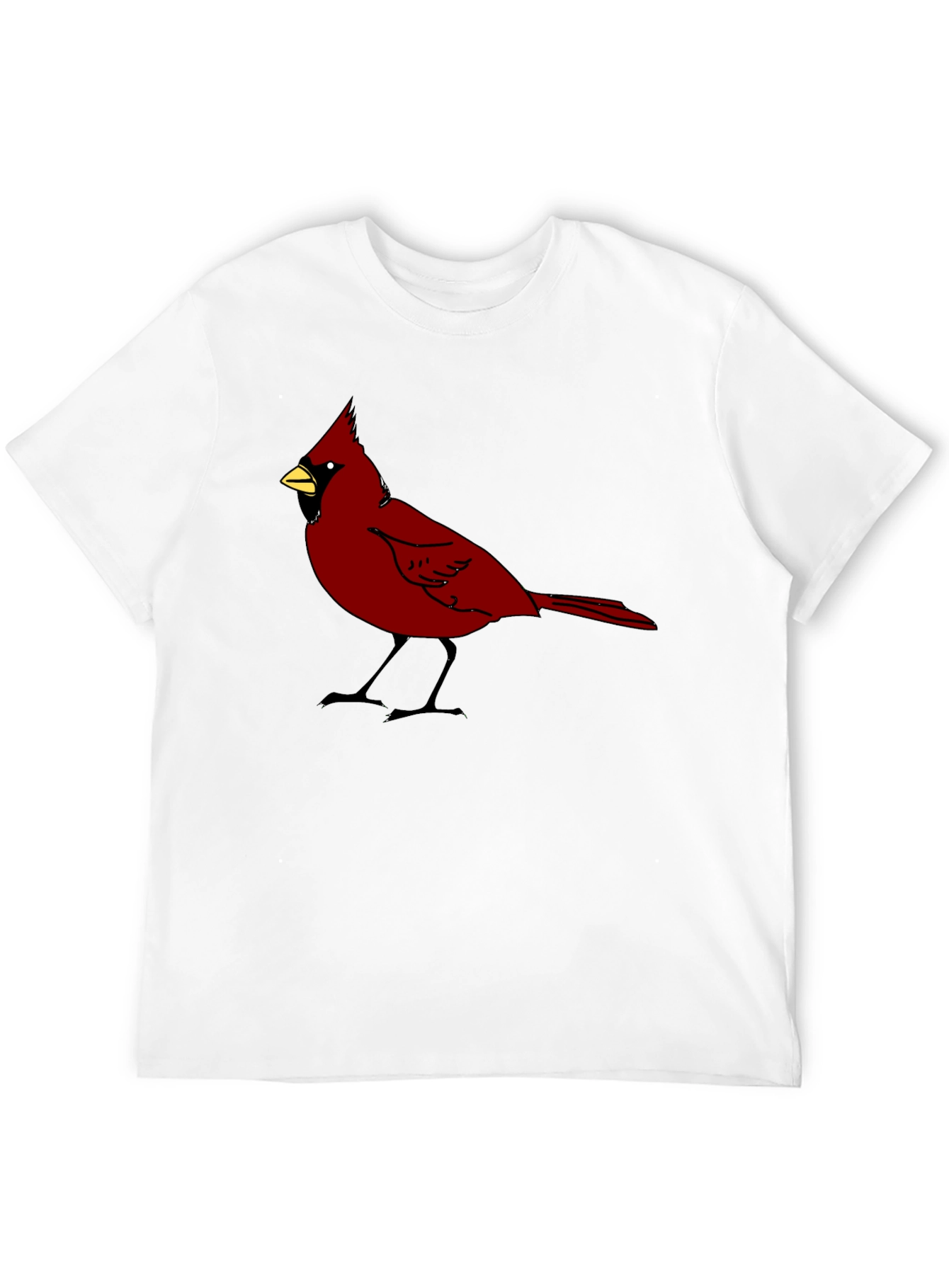 Cardinal Bird Graphic Tee - Black Cotton T-Shirt