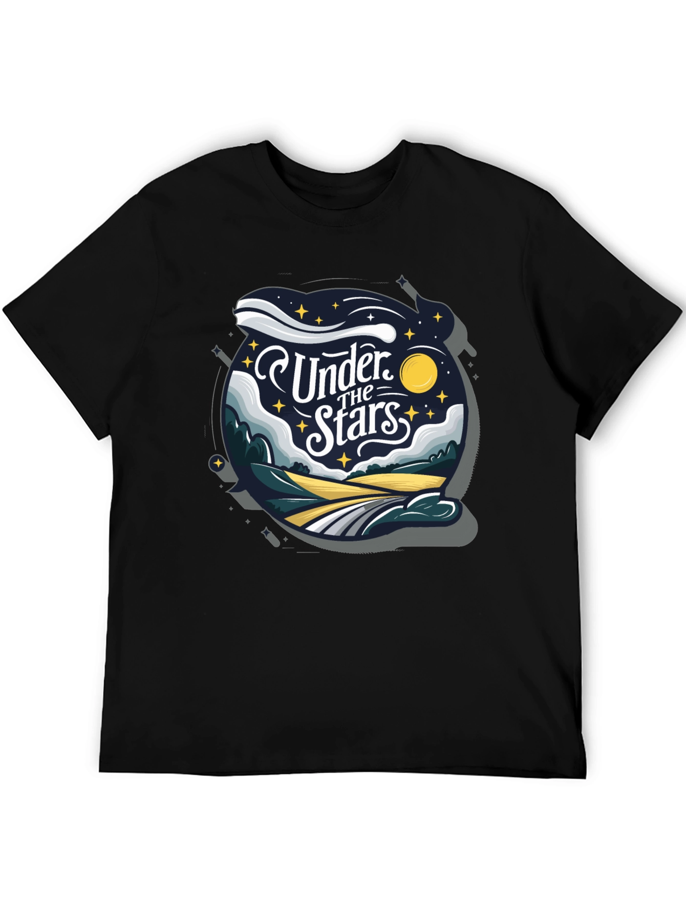 Under The Stars Graphic T-Shirt - Black